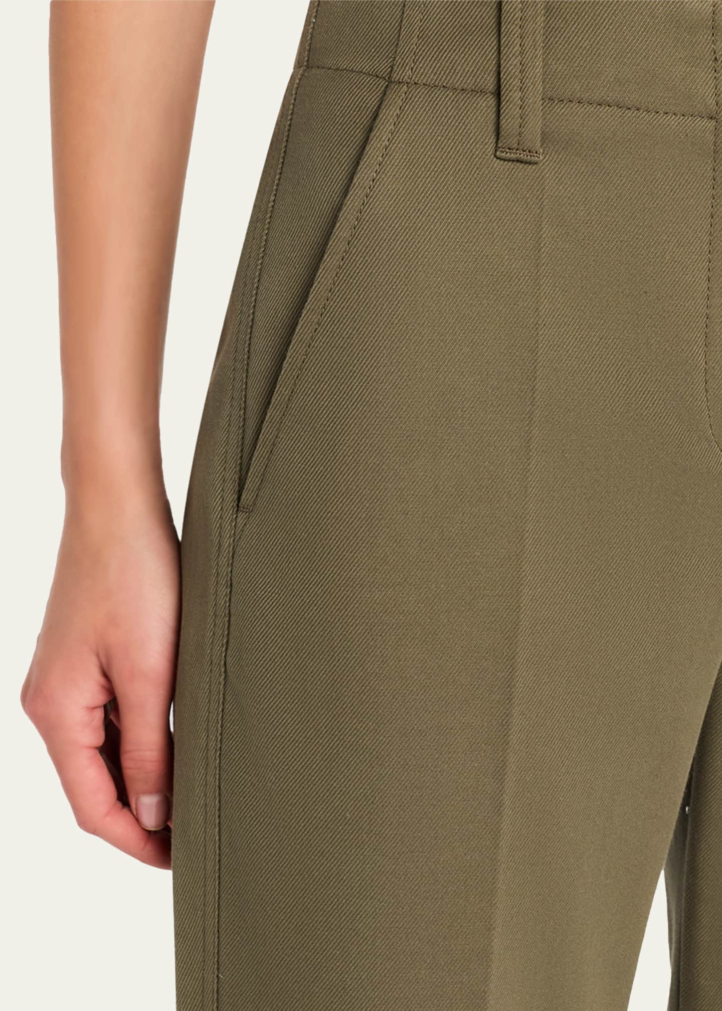 Brunello Cucinelli Linen Twill Kickflare Cigarette Pants