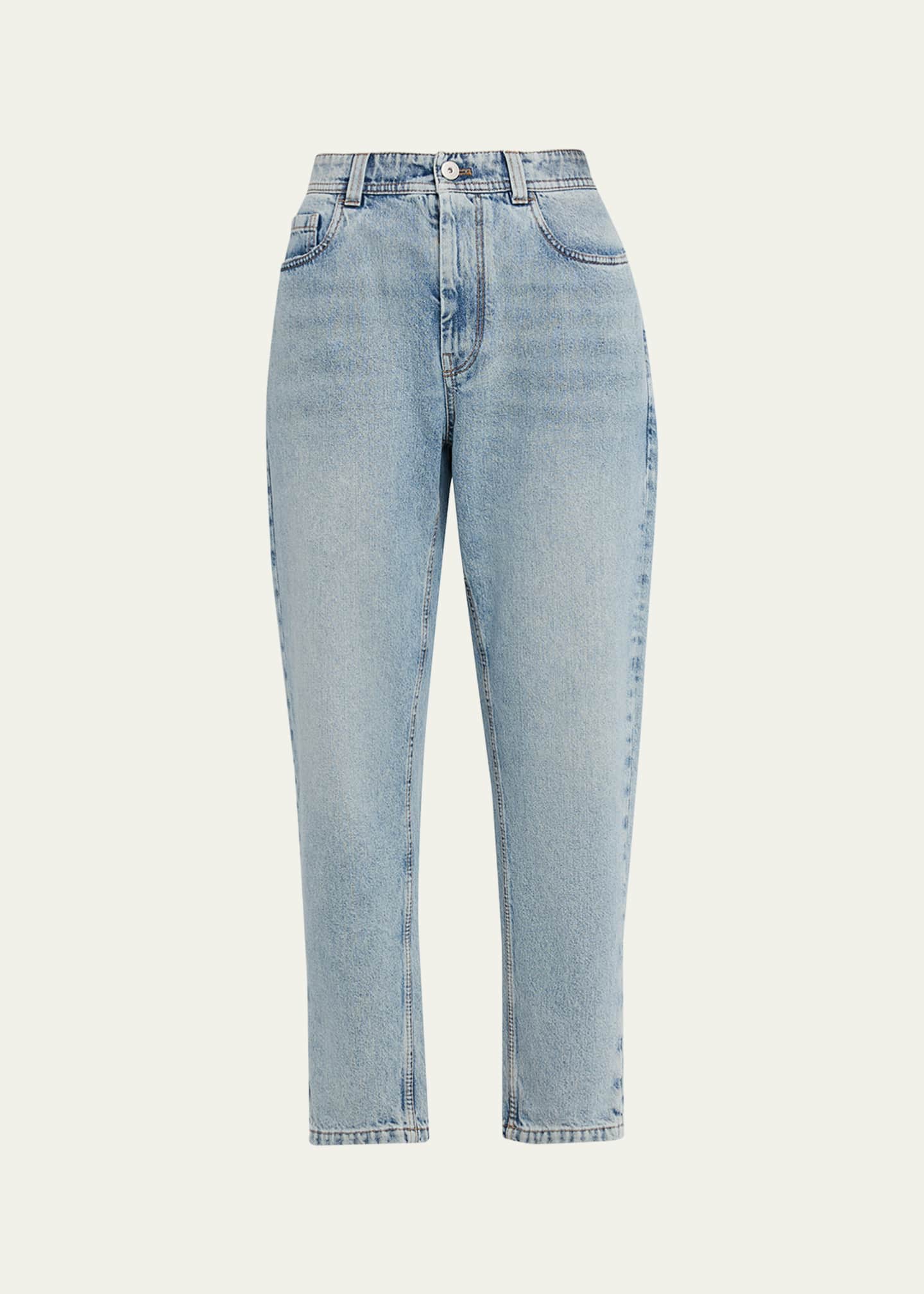 BRUNELLO CUCINELLI ストレートデニム Brunello Cucinelli Authentic Denim Relaxed Tapered-Leg Ankle Jeans