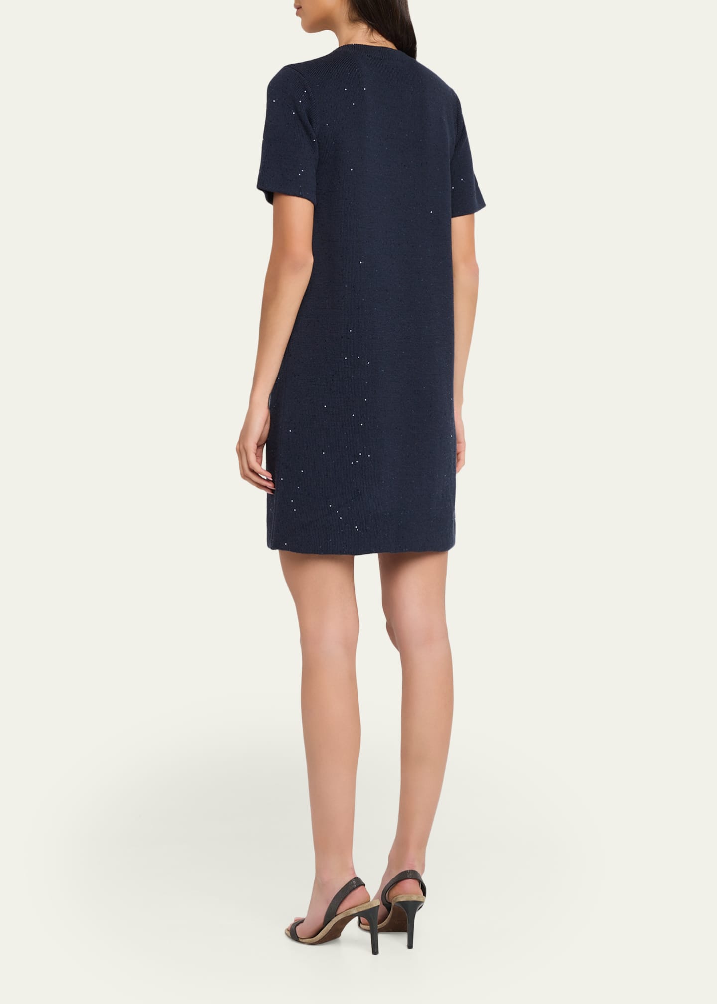 short sleeve mini shift dress Entro Pine Eyelet Cotton Short Sleeve Mini Shift Dress