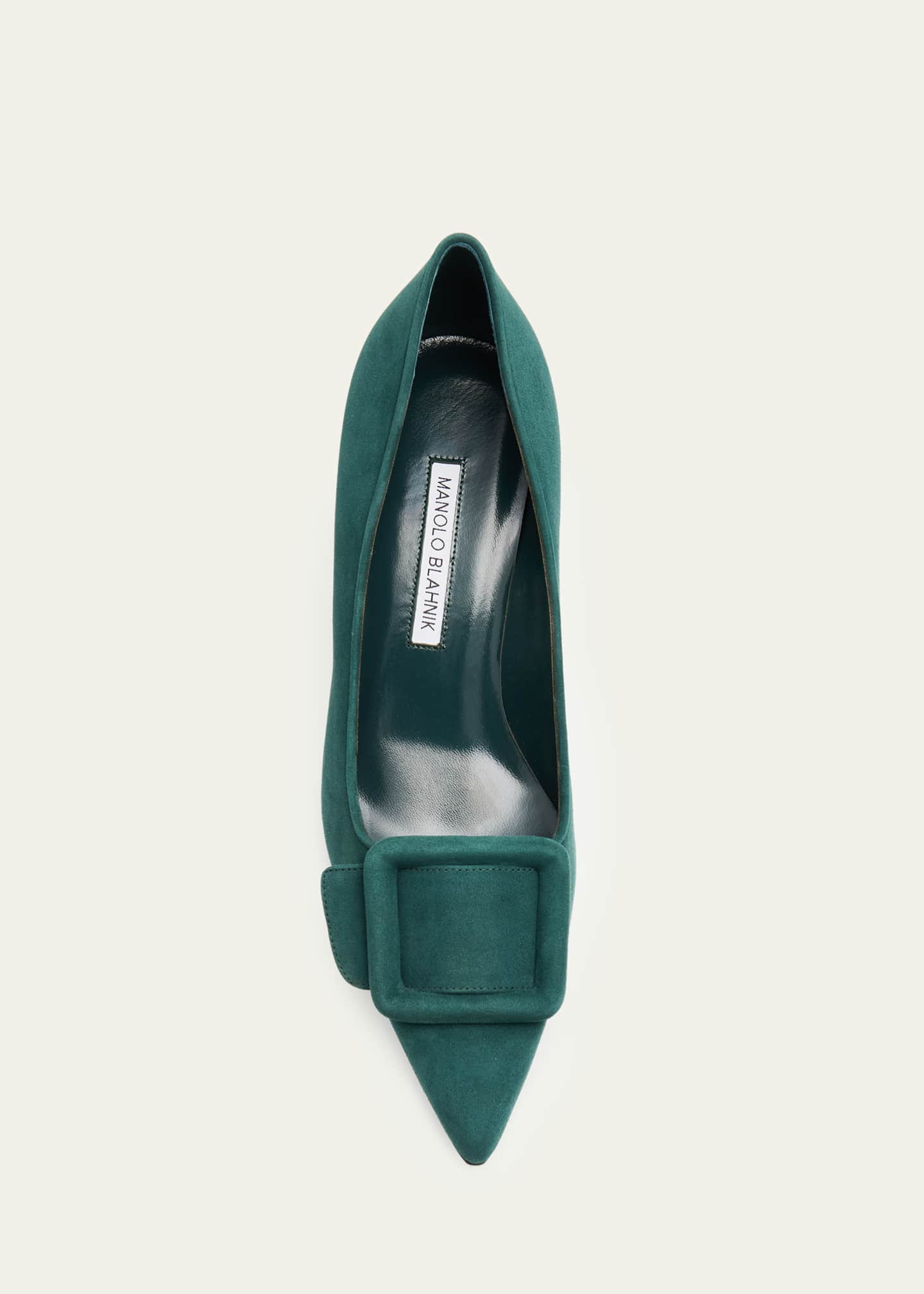 Manolo Blahnik 50mm Maysale Suede Buckle Pumps - Bergdorf Goodman