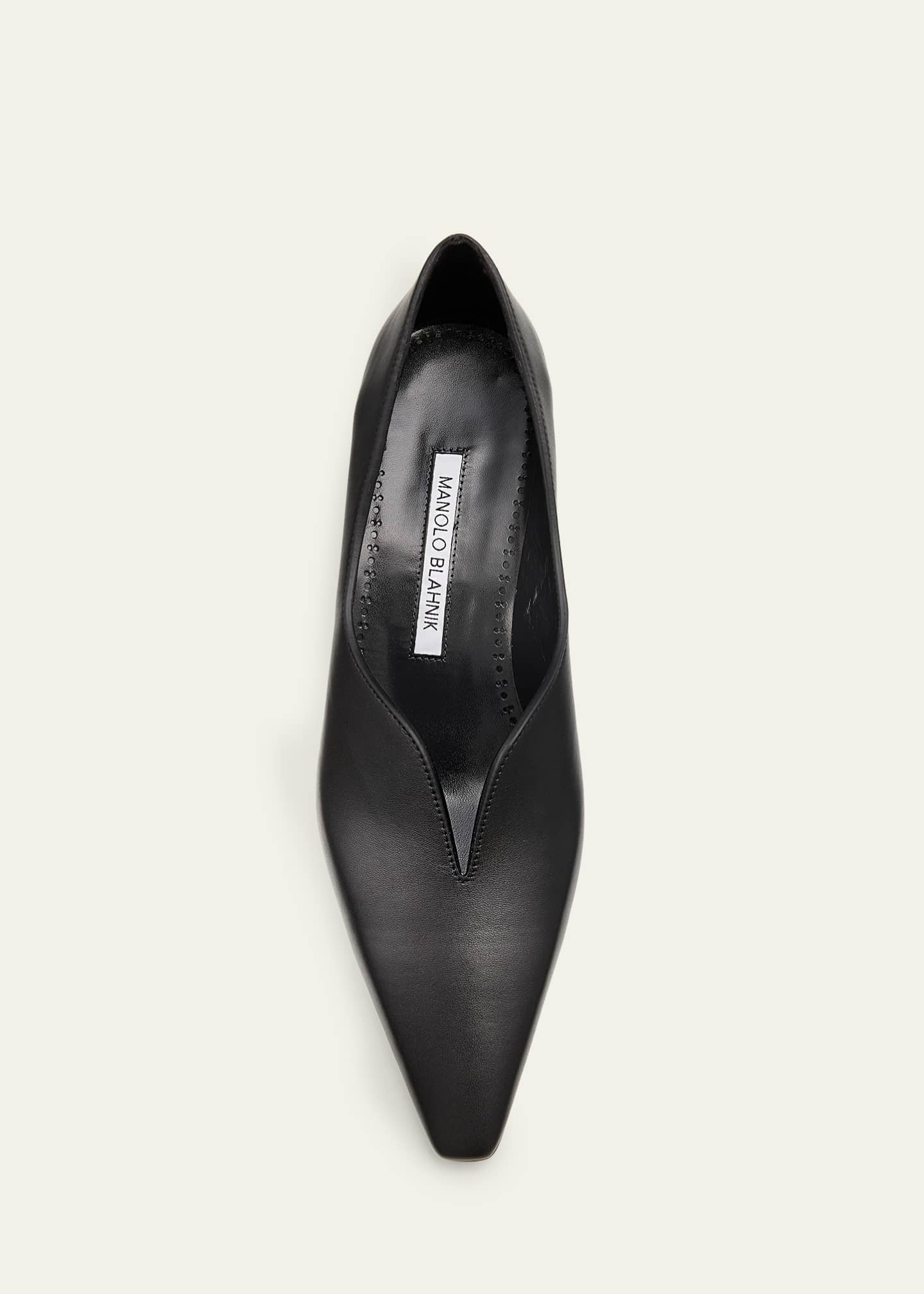 Manolo Blahnik Sokoso Snip-Toe Leather Pumps - Bergdorf Goodman