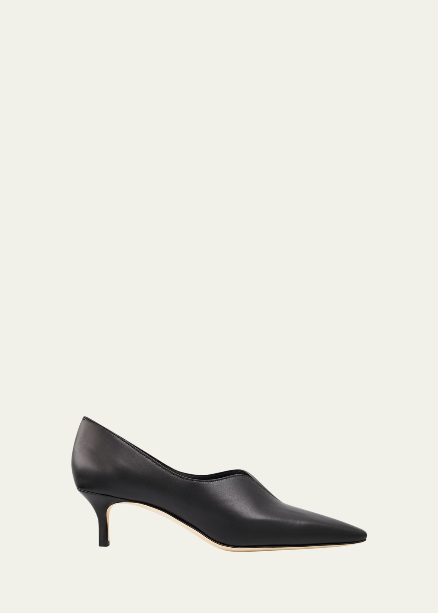 Manolo Blahnik Sokoso Snip-Toe Leather Pumps - Bergdorf Goodman