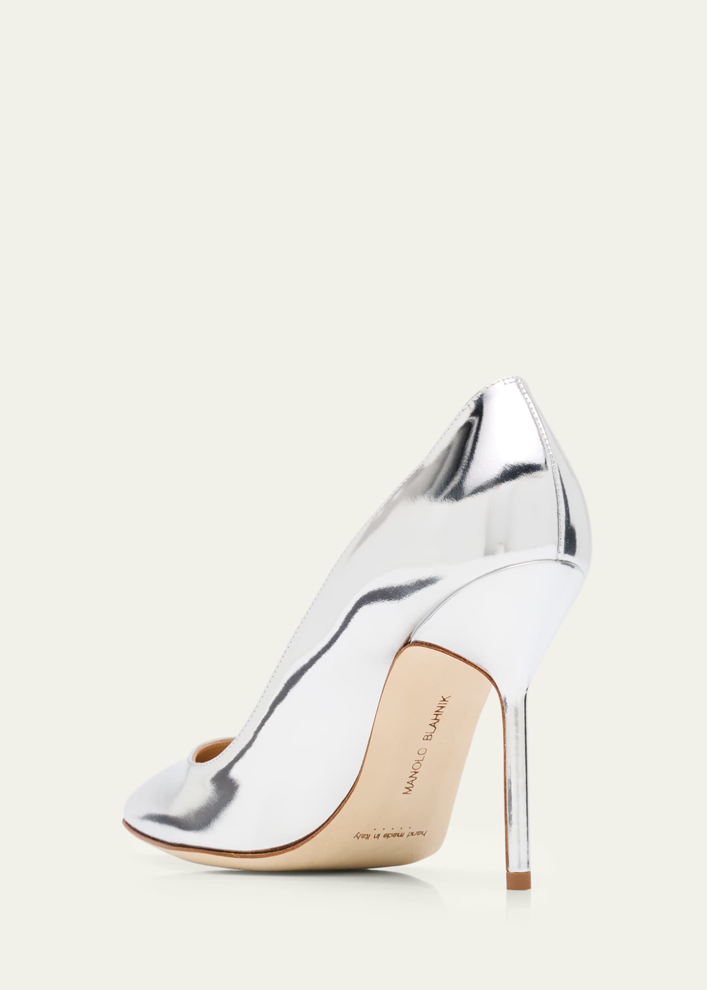 Manolo Blahnik 105mm BB Metallic Leather Pumps - Bergdorf Goodman