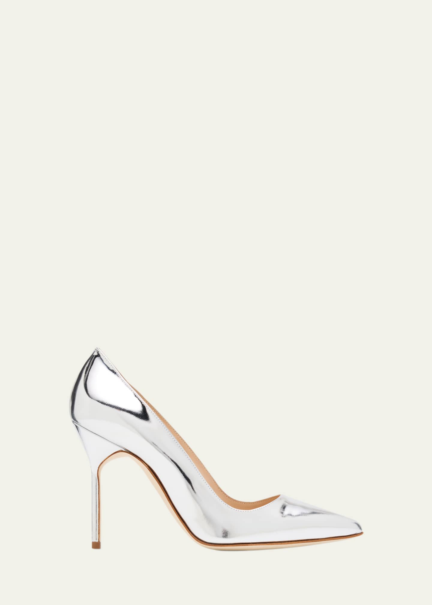 Manolo Blahnik 105mm BB Metallic Leather Pumps - Bergdorf Goodman