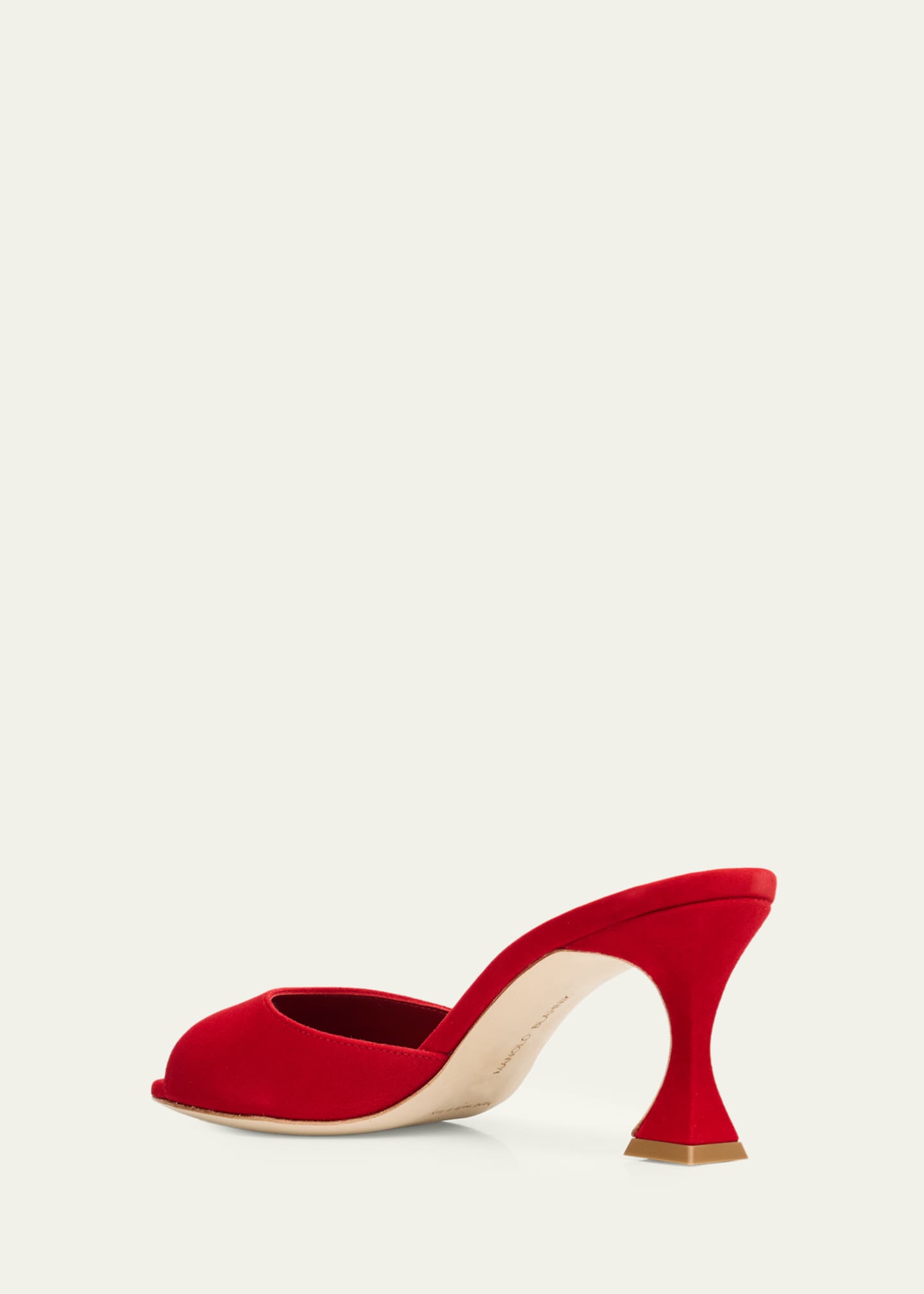 Manolo Blahnik 70mm Jadaron Suede Pedestal Mules - Bergdorf Goodman