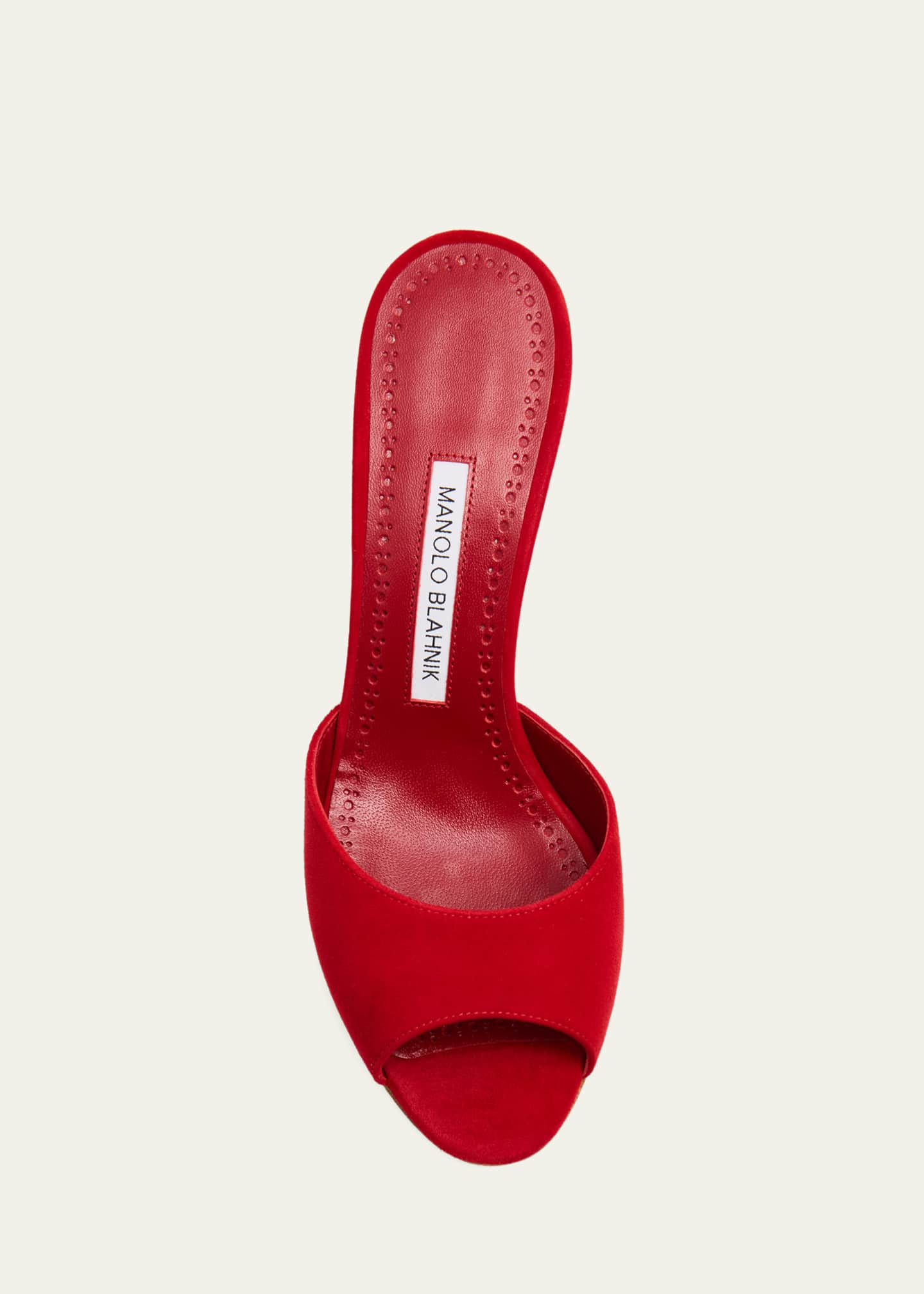 Manolo Blahnik 70mm Jadaron Suede Pedestal Mules - Bergdorf Goodman
