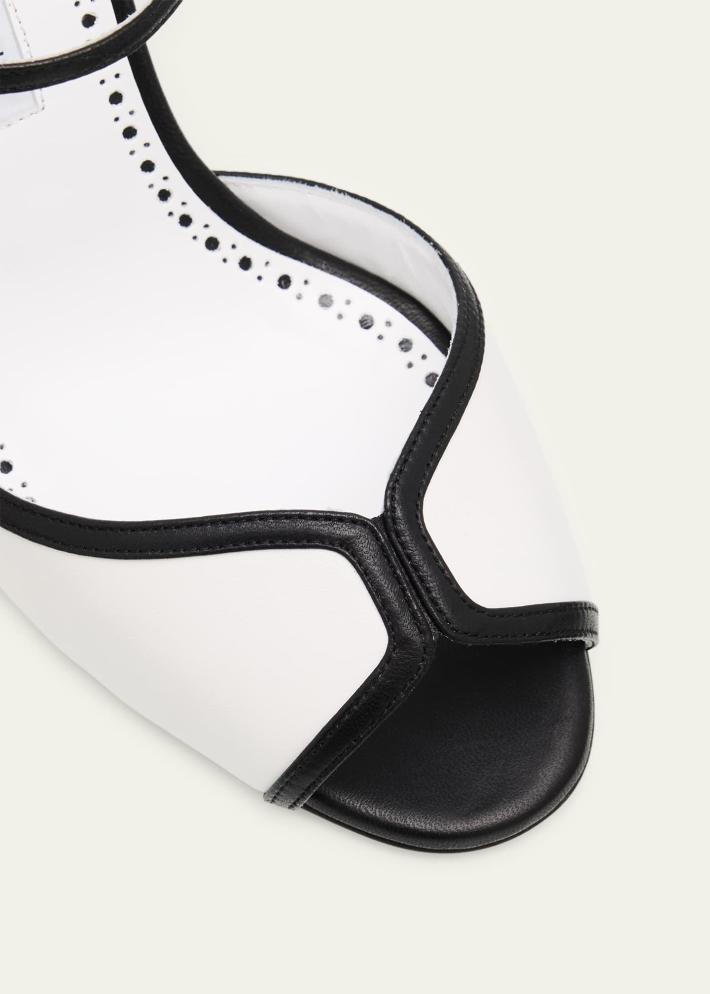 Manolo Blahnik 90mm Todda Bicolor Leather Sandals - Bergdorf Goodman