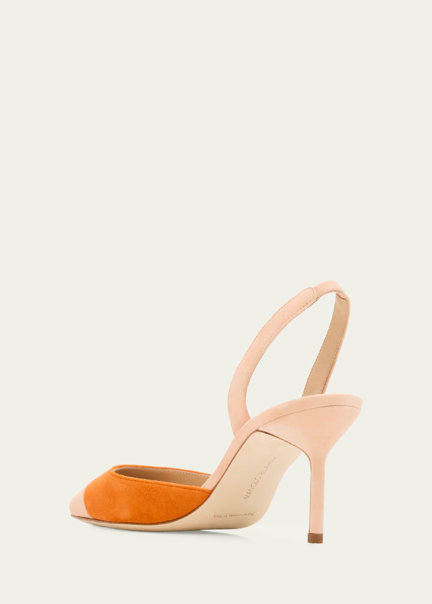 Manolo Blahnik 70mm Capsli Bicolor Suede Pumps - Bergdorf Goodman
