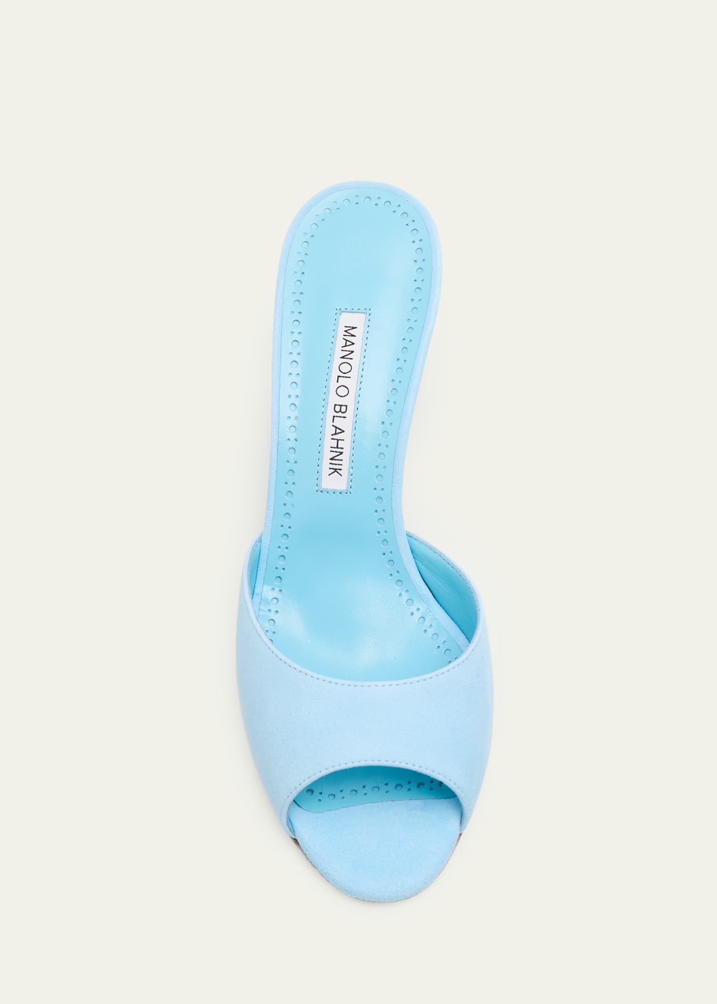 Manolo Blahnik 70mm Jadaron Suede Pedestal Mules - Bergdorf Goodman