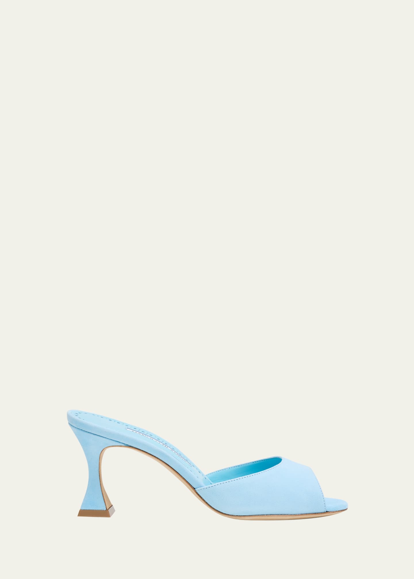 Manolo Blahnik 70mm Jadaron Suede Pedestal Mules - Bergdorf Goodman