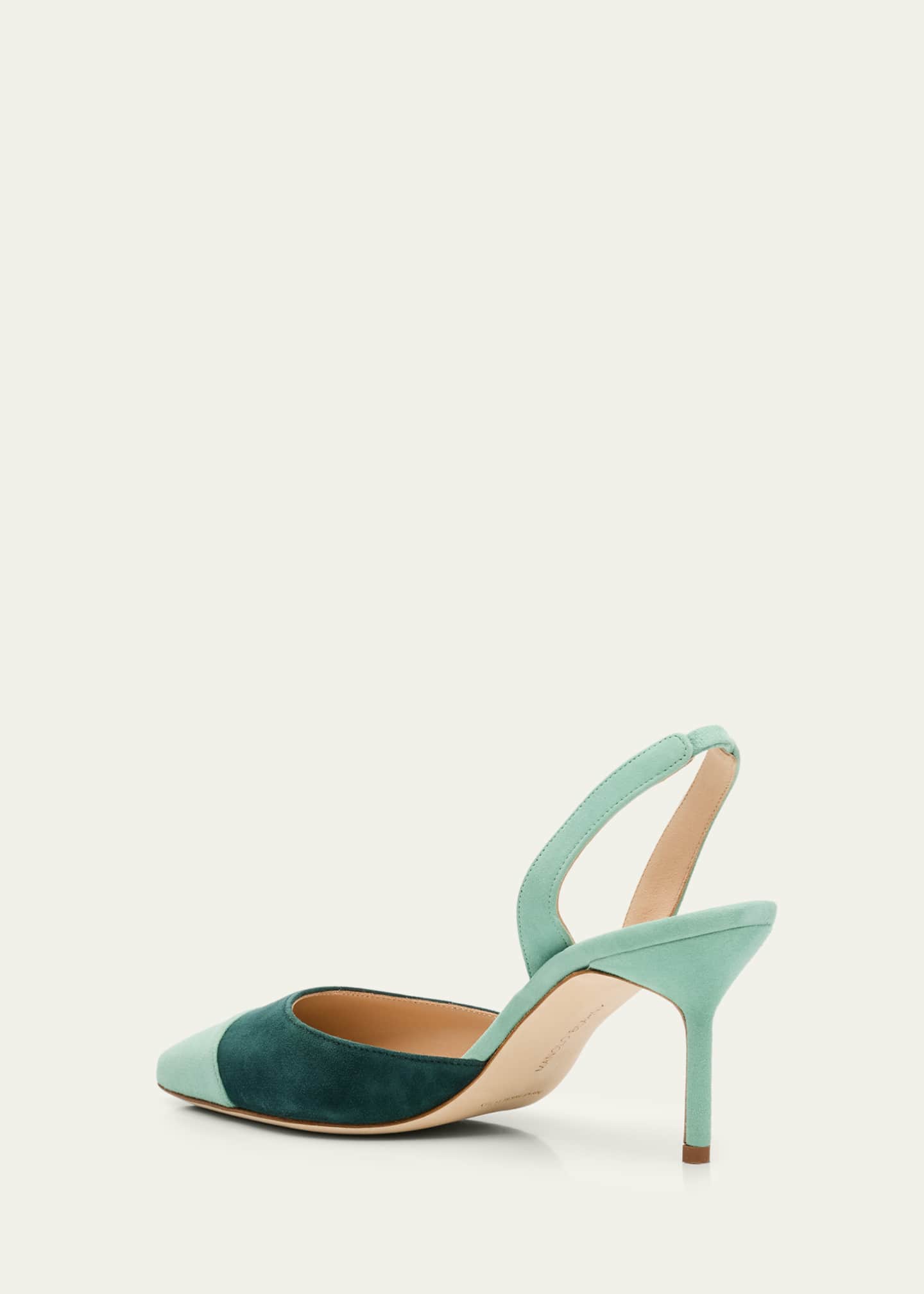 Manolo Blahnik 70mm Capsli Bicolor Suede Pumps - Bergdorf Goodman