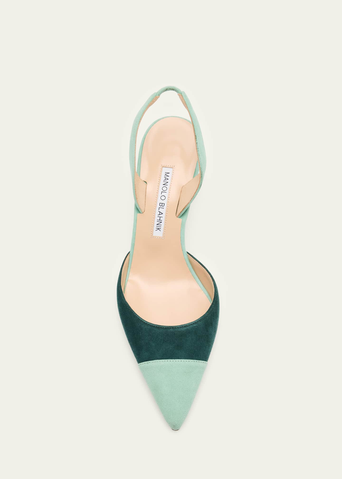 Manolo Blahnik 70mm Capsli Bicolor Suede Pumps - Bergdorf Goodman