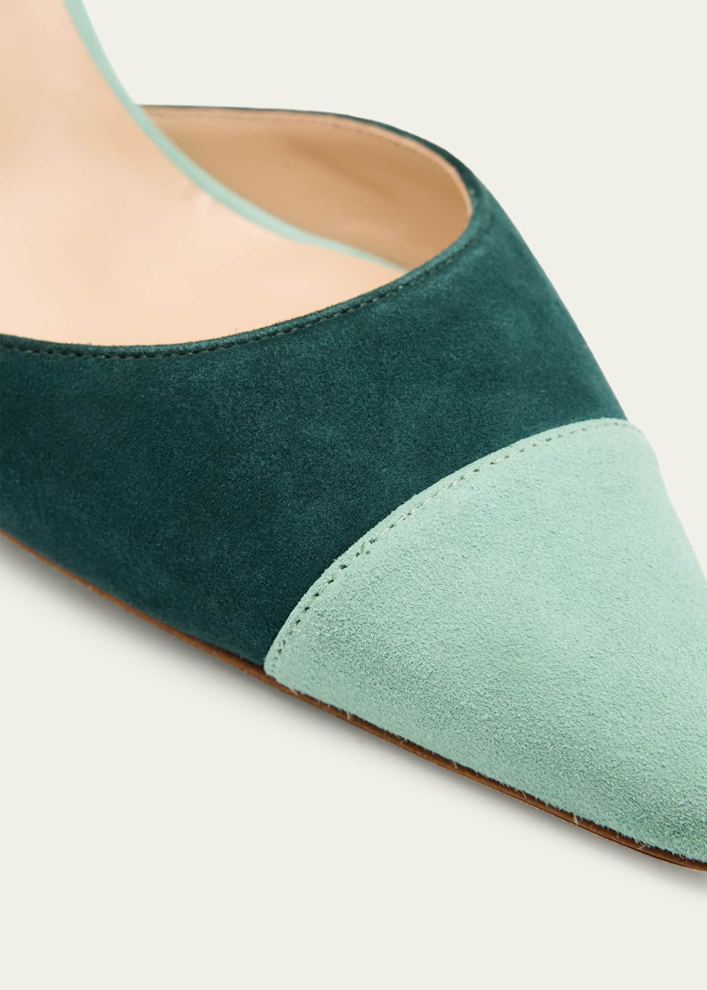 Manolo Blahnik 70mm Capsli Bicolor Suede Pumps - Bergdorf Goodman