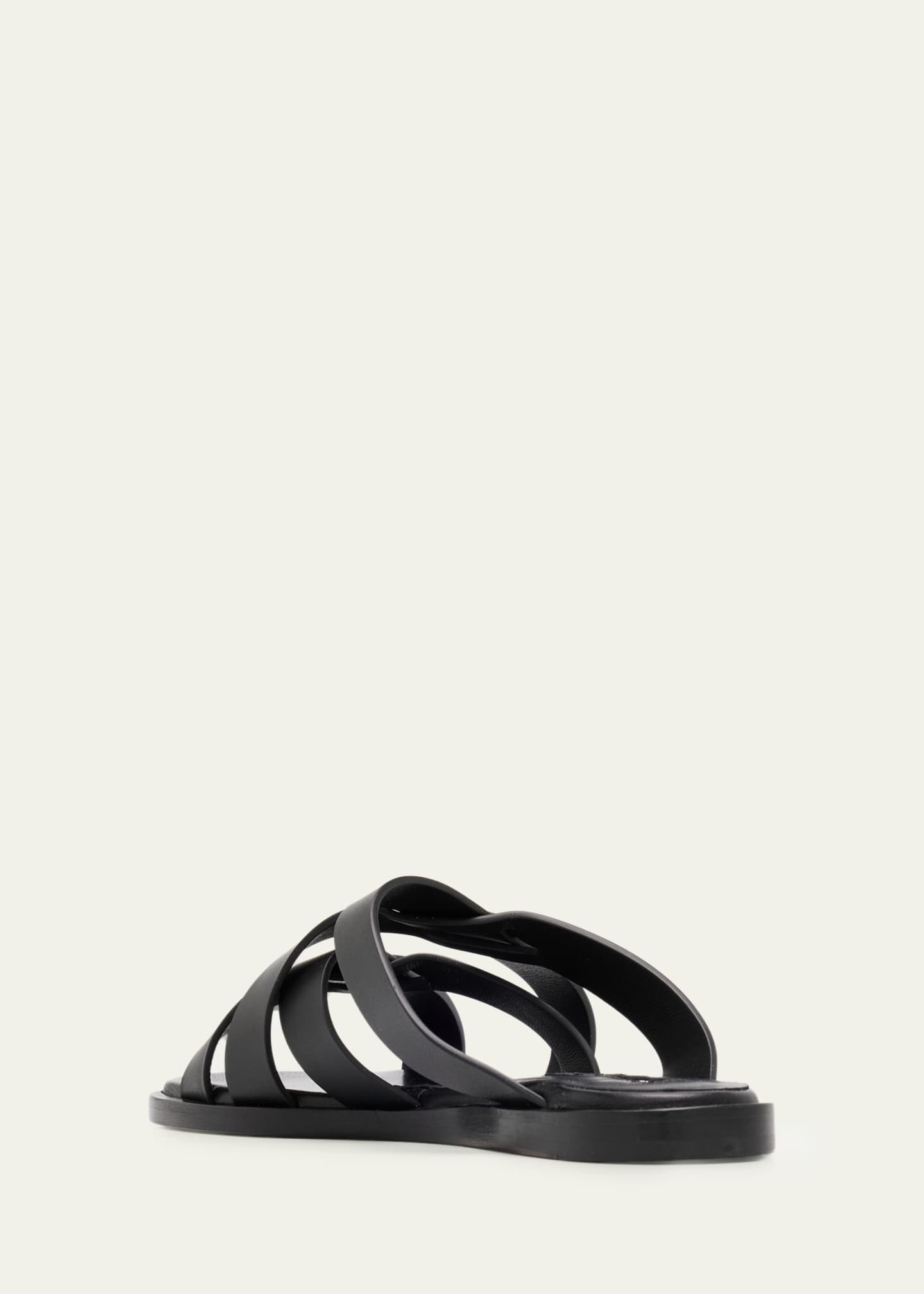 Manolo Blahnik Marvina Crisscross Leather Flat Sandals - Bergdorf