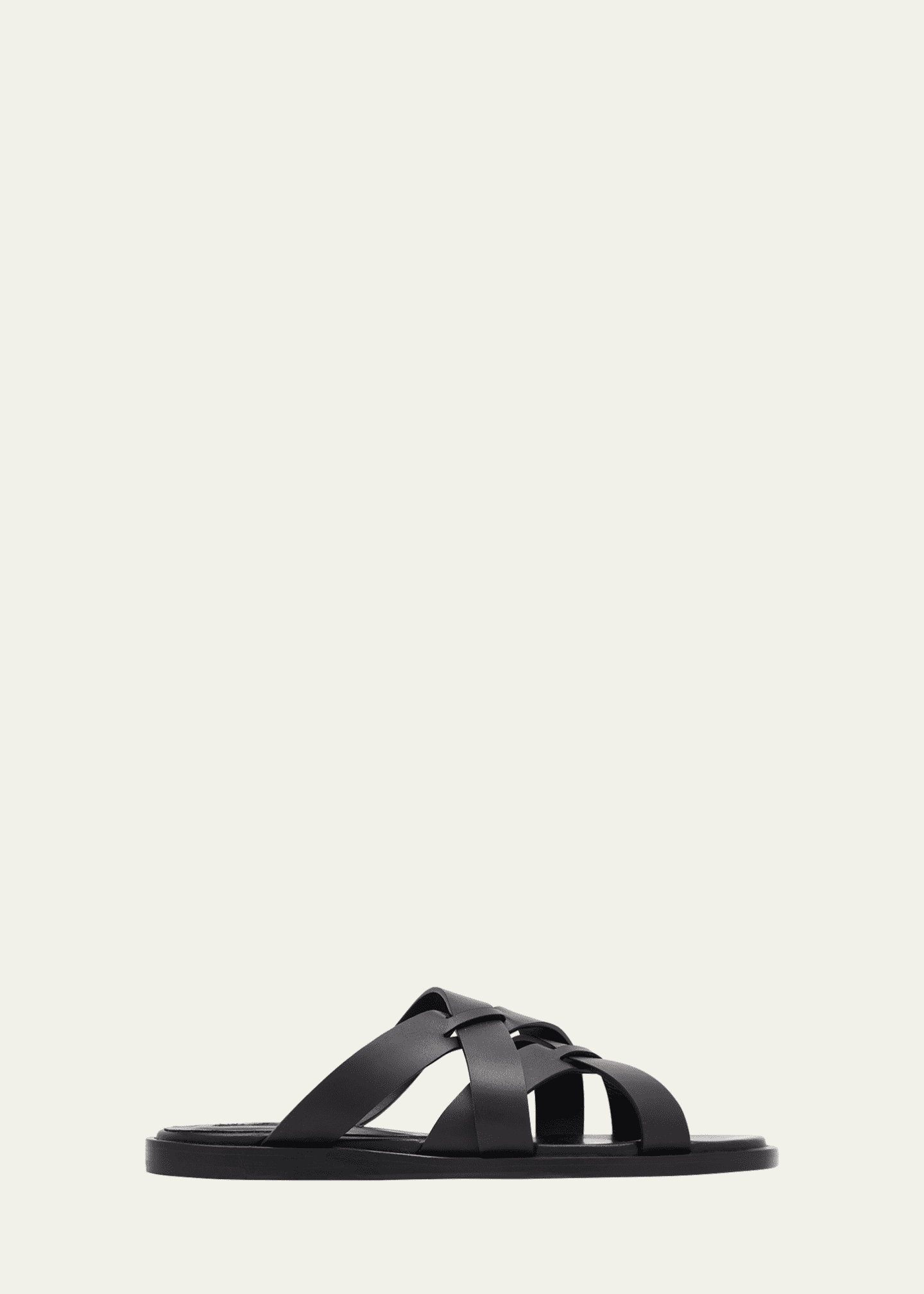Manolo Blahnik Marvina Crisscross Leather Flat Sandals - Bergdorf