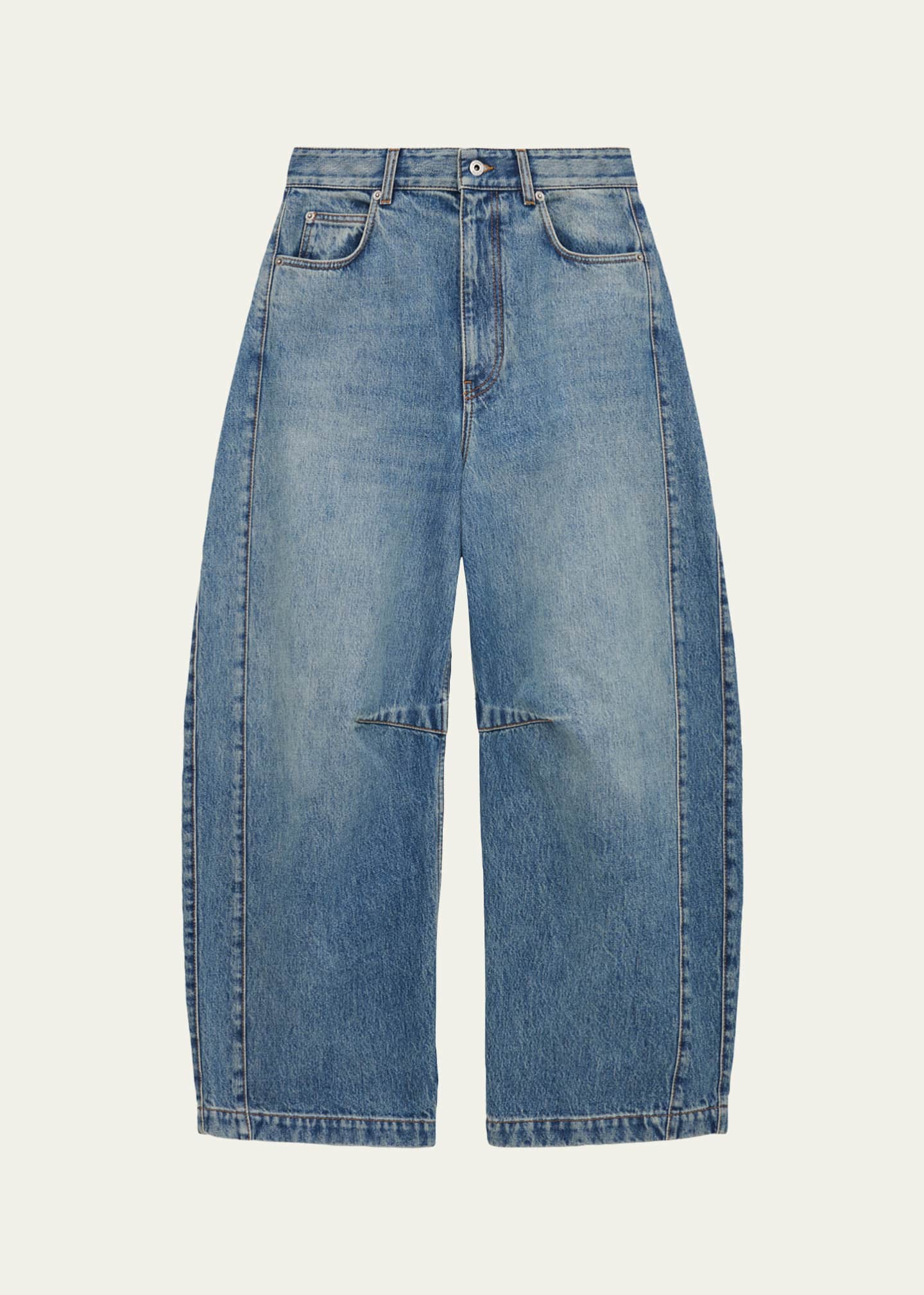 Loewe Mid-Rise Barrel-Leg Jeans - Bergdorf Goodman