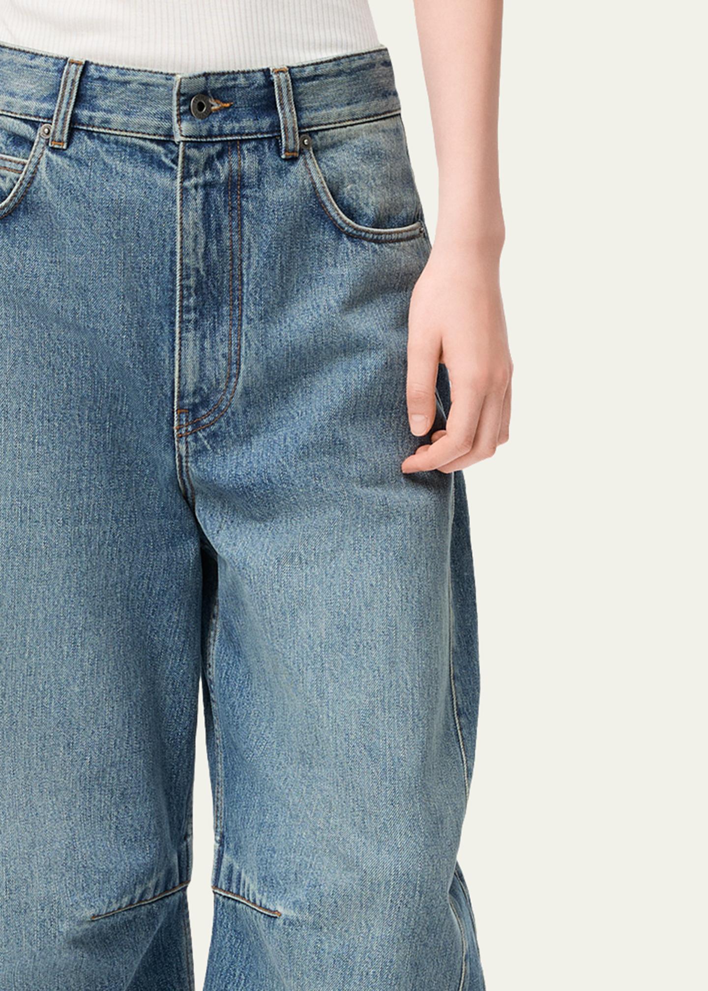 LOEWE Mid-Rise Barrel-Leg Jeans - Bergdorf Goodman