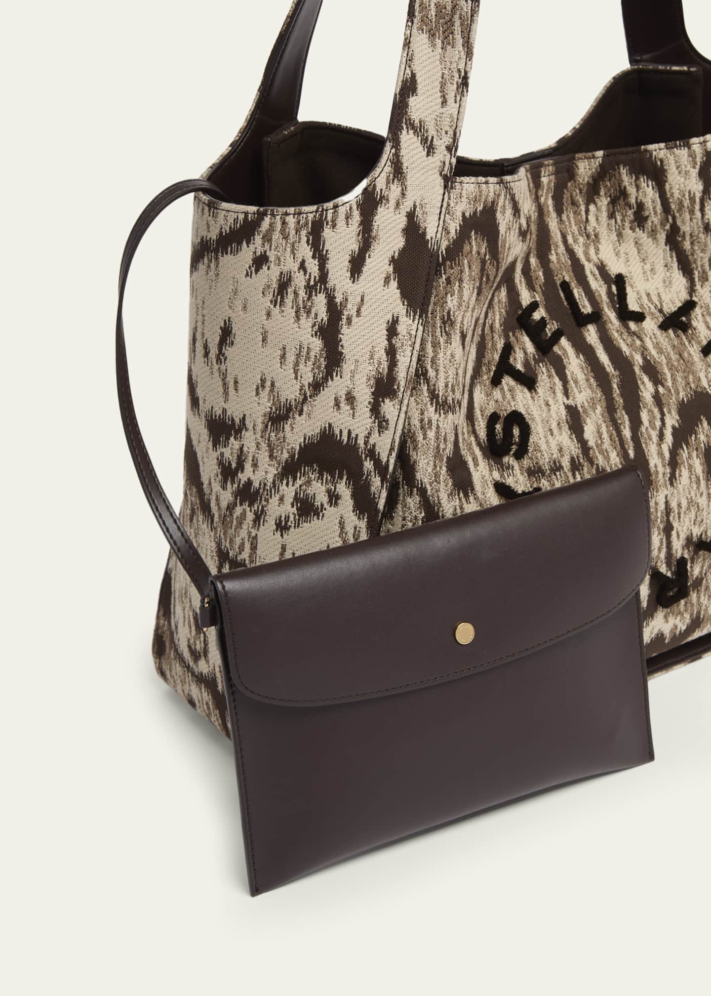 Stella McCartney Cloud Leopard Jacquard Logo Tote Bag - Bergdorf