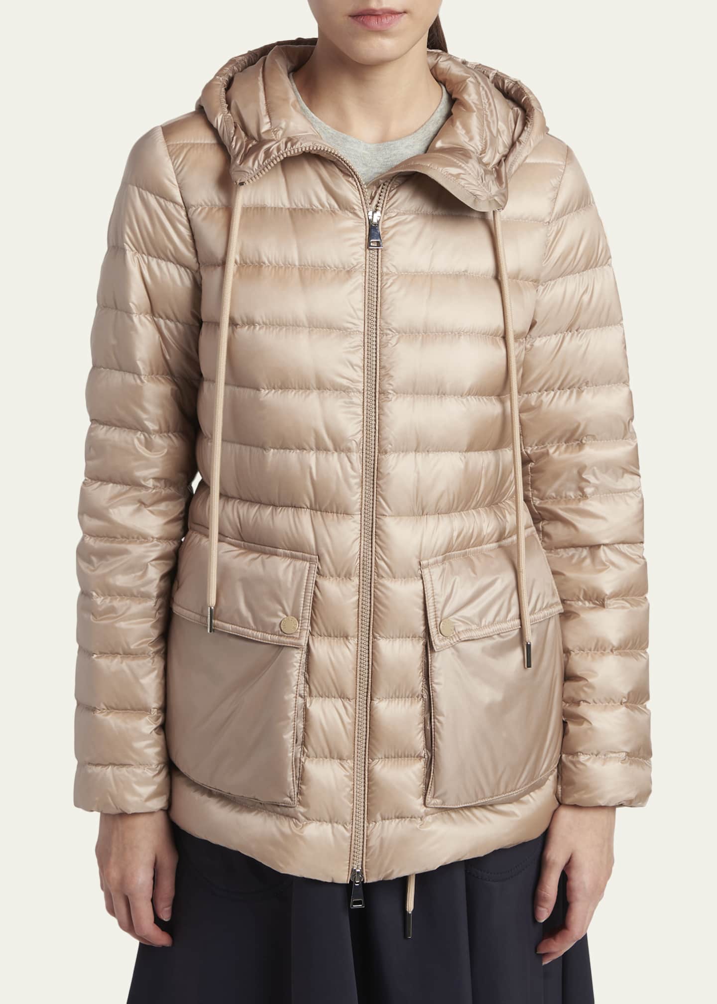 モンクレール YASMINE ヤスミン ベージュ #2 ナイロンジャケット Moncler Jasmin Hooded Short Down Parka - Bergdorf Goodman