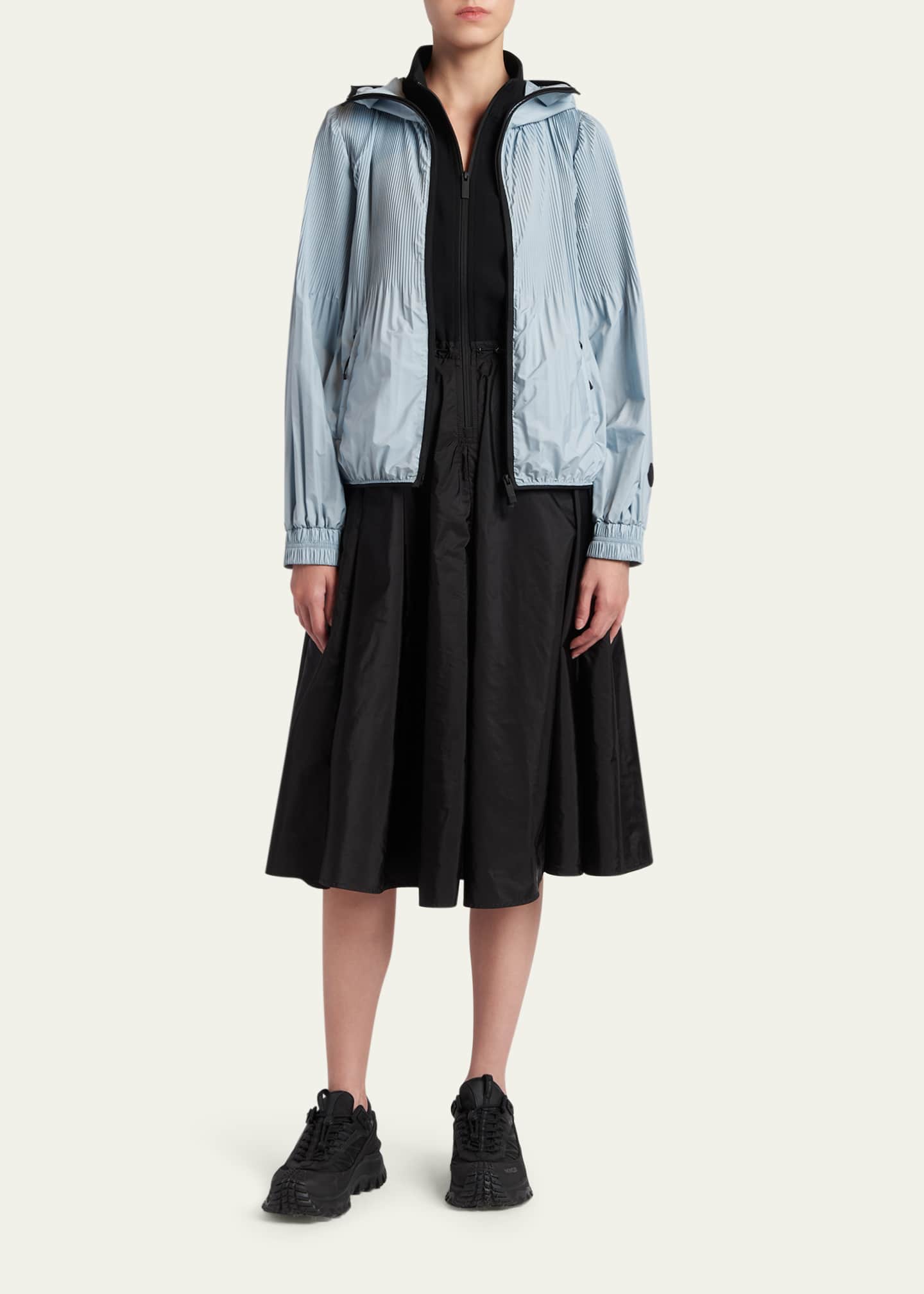 Moncler Anemone Pleated Hooded Jacket - Bergdorf Goodman