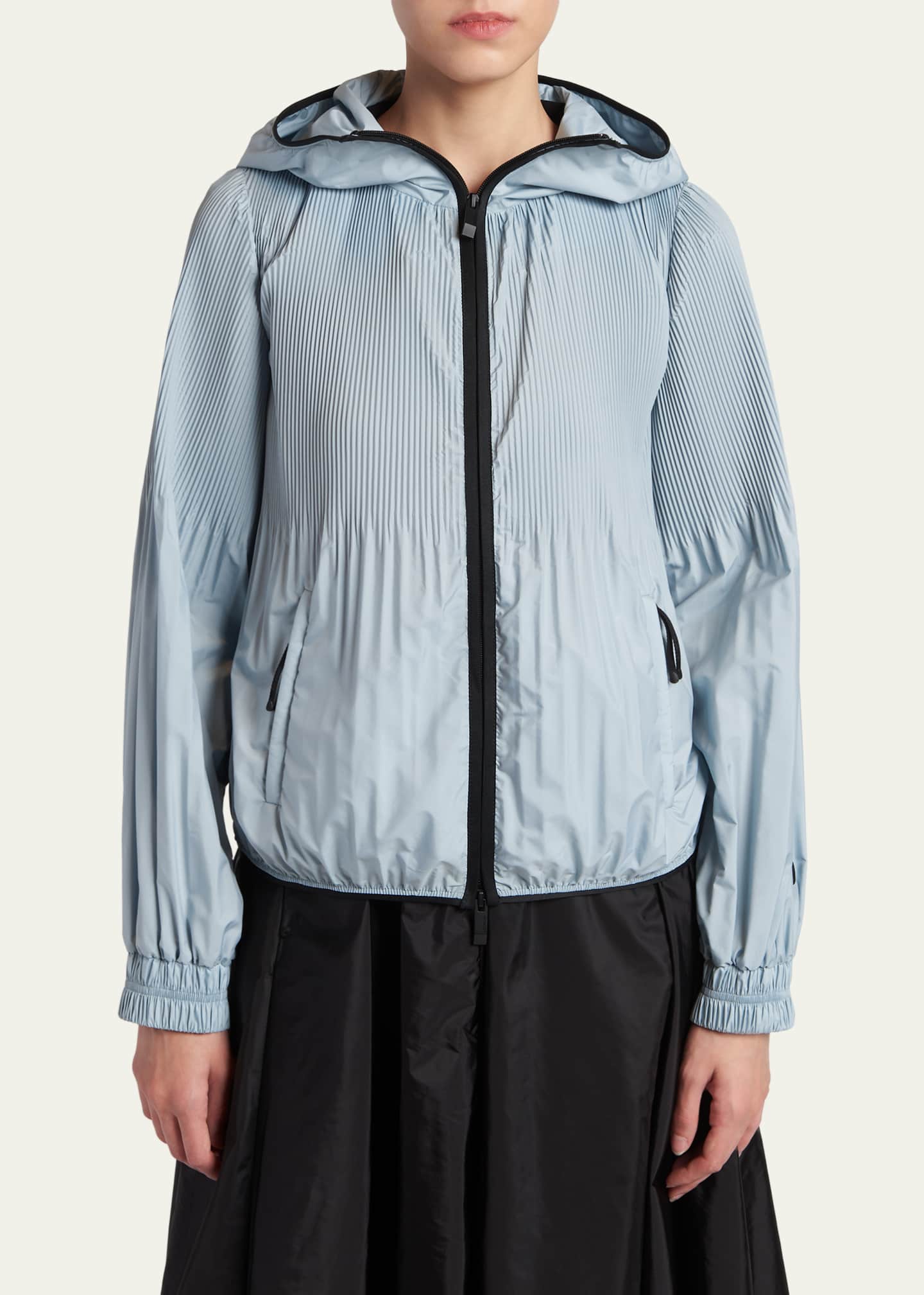 Moncler Anemone Pleated Hooded Jacket - Bergdorf Goodman