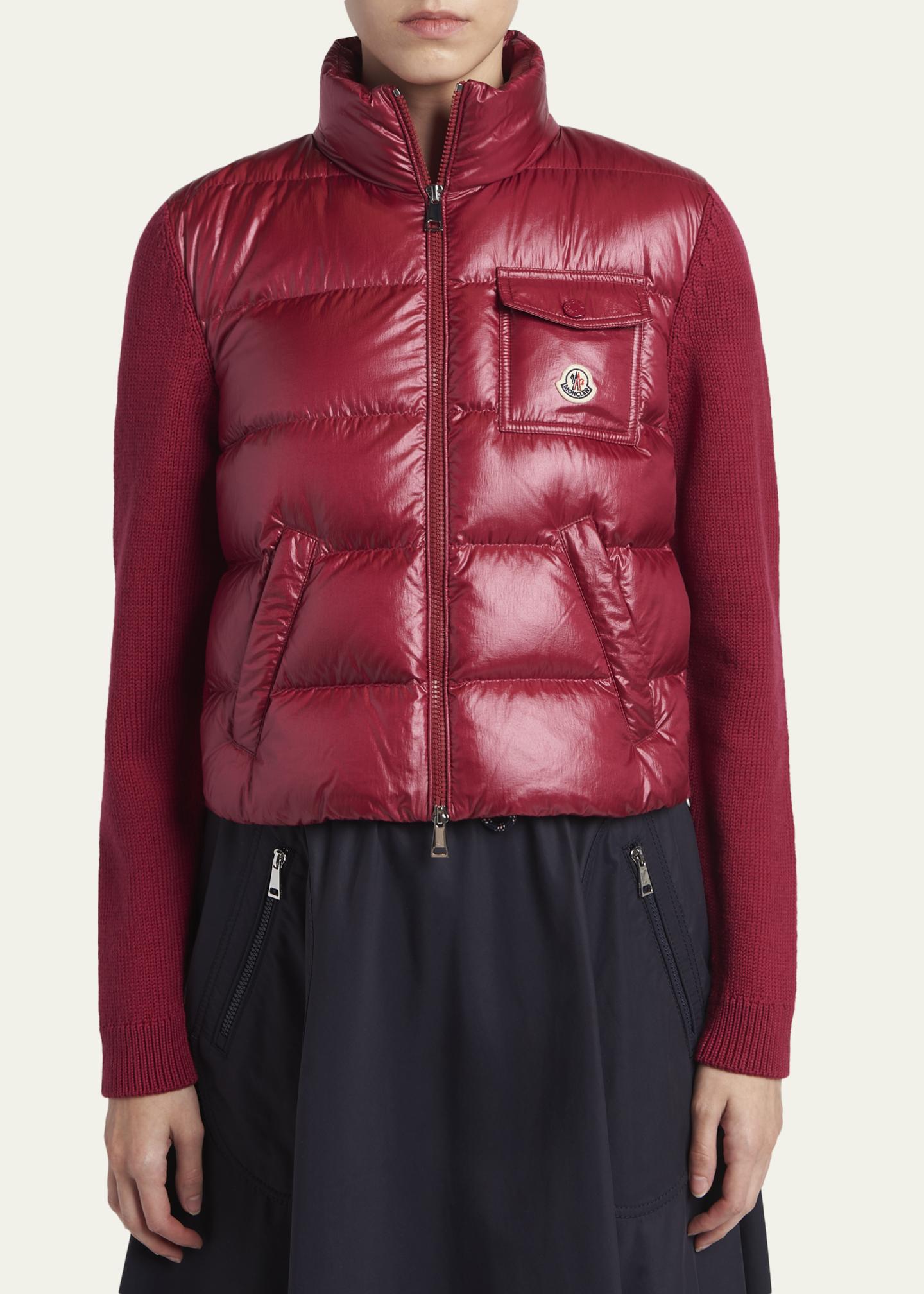Moncler Padded Zip-Up Wool Cardigan - Bergdorf Goodman
