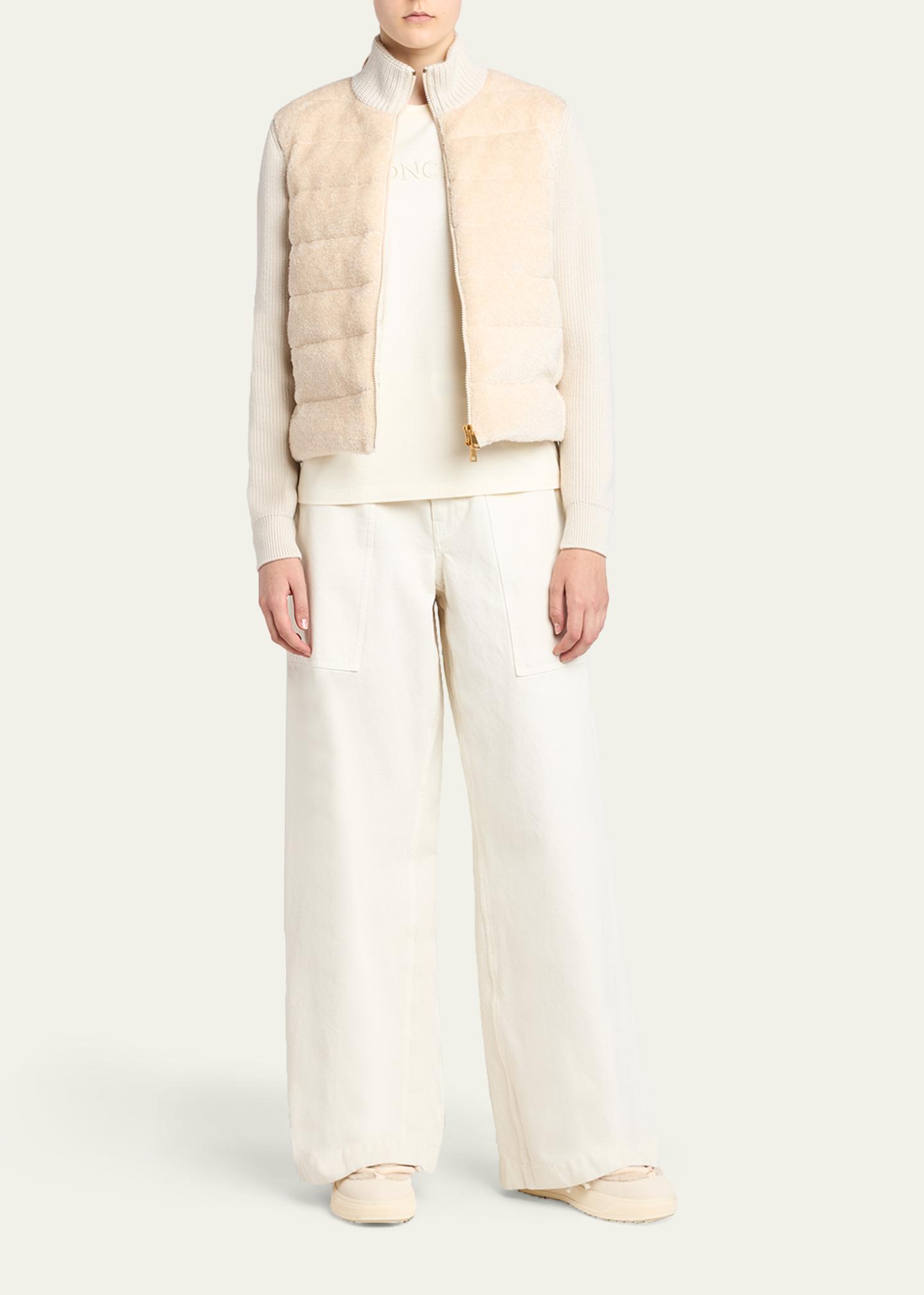 Moncler Padded Teddy & Wool Cardigan - Bergdorf Goodman
