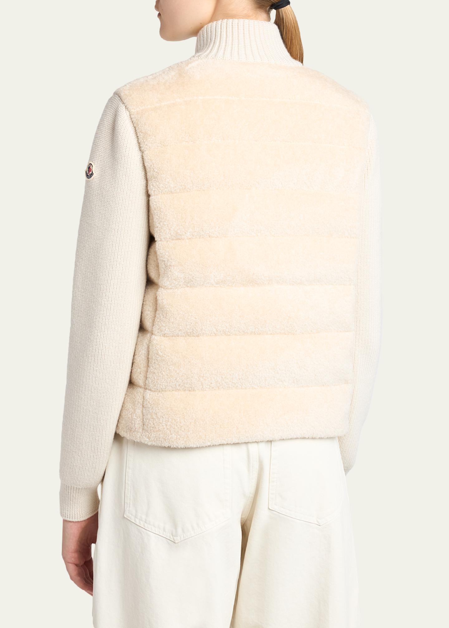 Moncler Padded Teddy & Wool Cardigan - Bergdorf Goodman