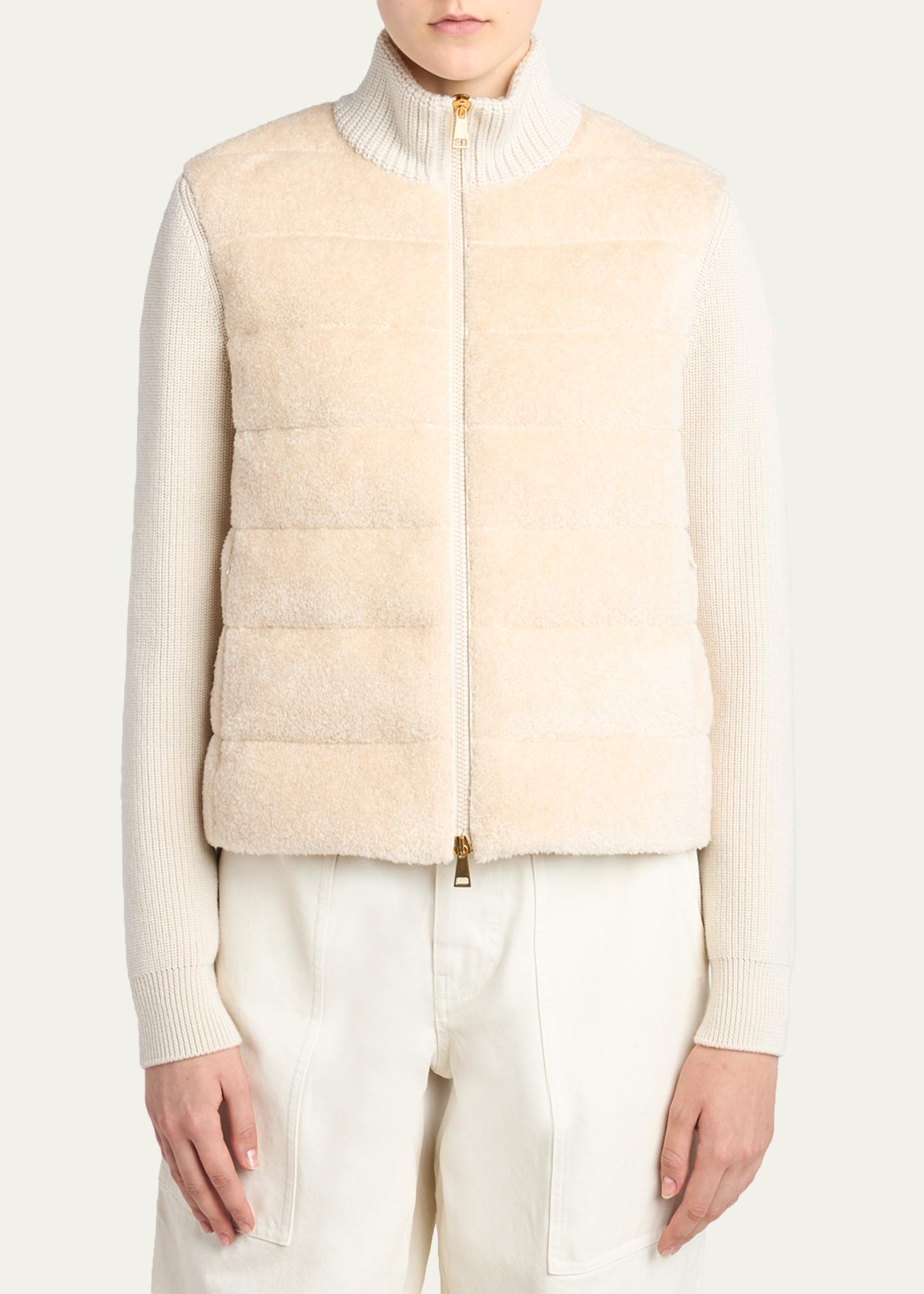 Moncler Padded Teddy & Wool Cardigan - Bergdorf Goodman