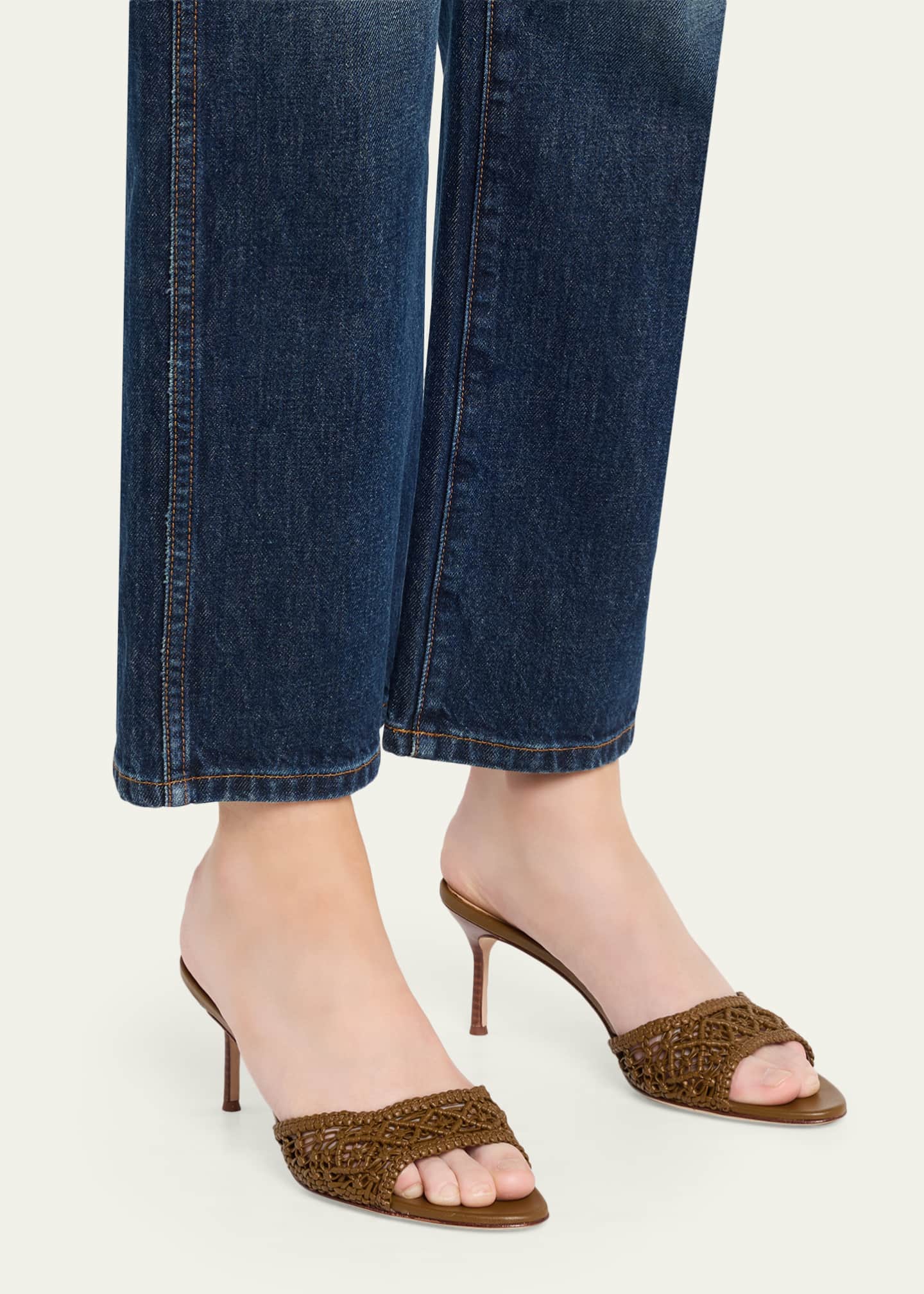 Veronica Beard 70mm Tia Macrame Leather Sandals - Bergdorf Goodman