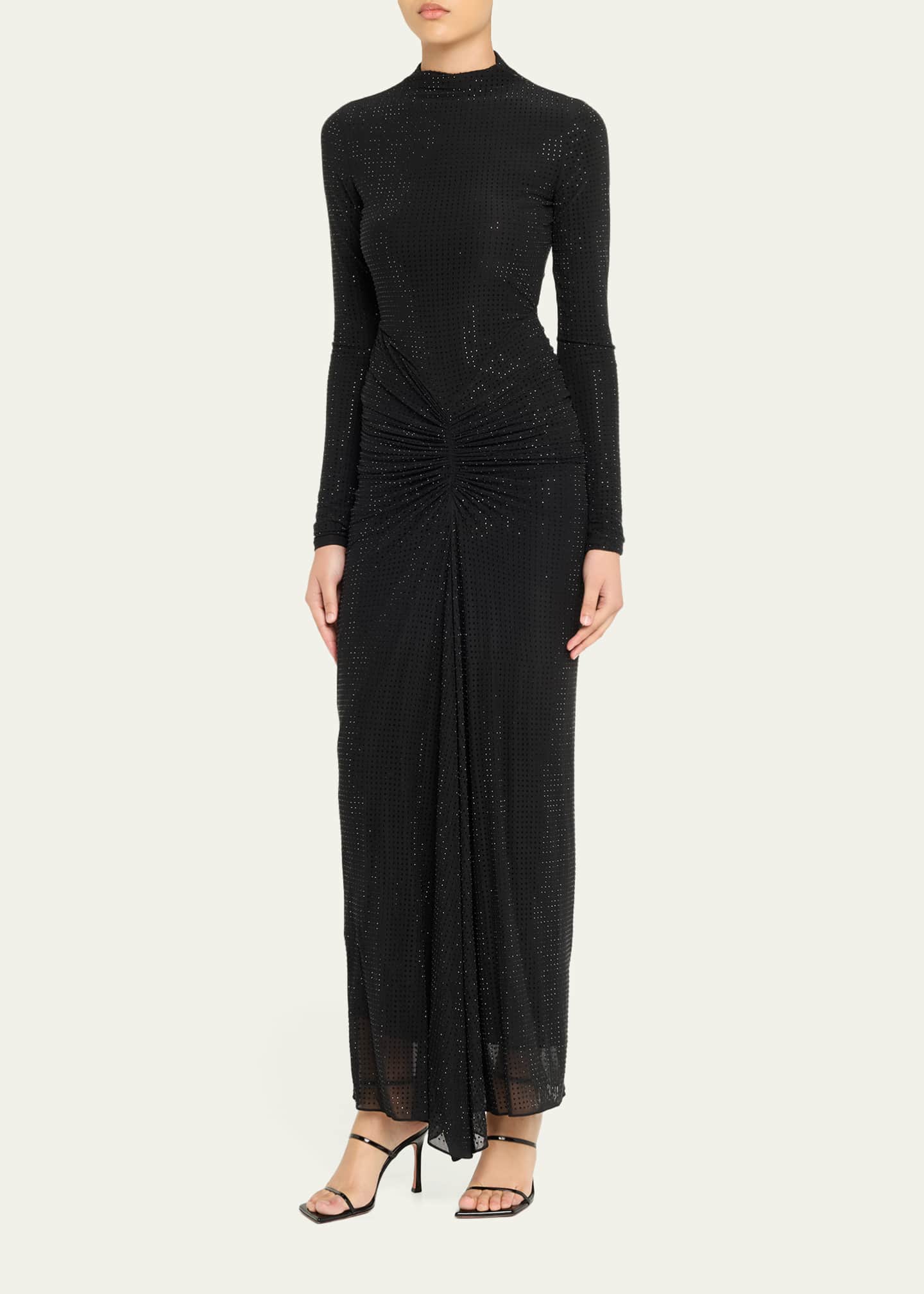 ronny kobo long sleeve dress Lara Dress  Mini Dress with Mock Neck & Bold Shape Black / XS