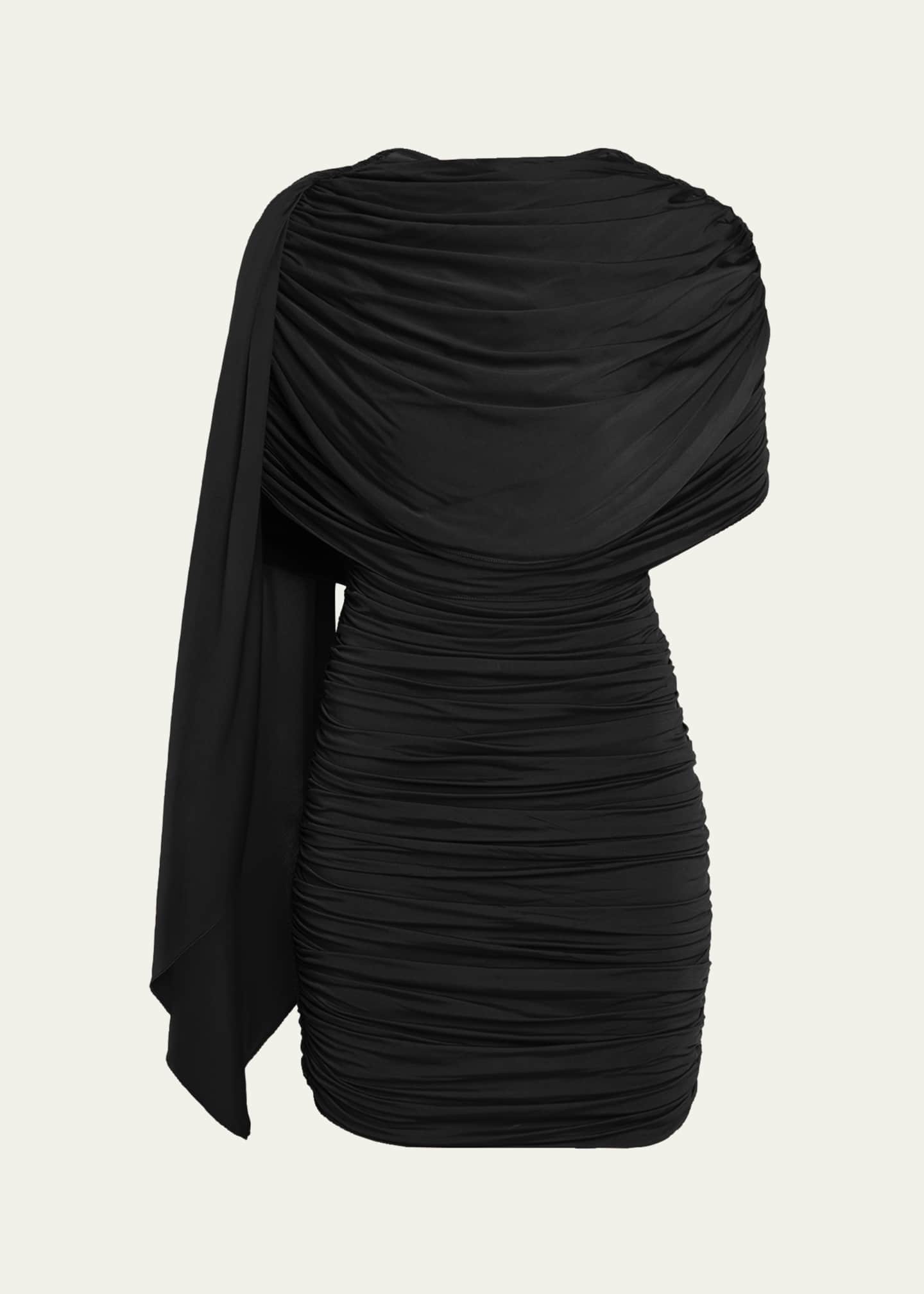 ronny kobo ruched dress Ronny Kobo Emery one-shoulder Ruched Dress | Black
