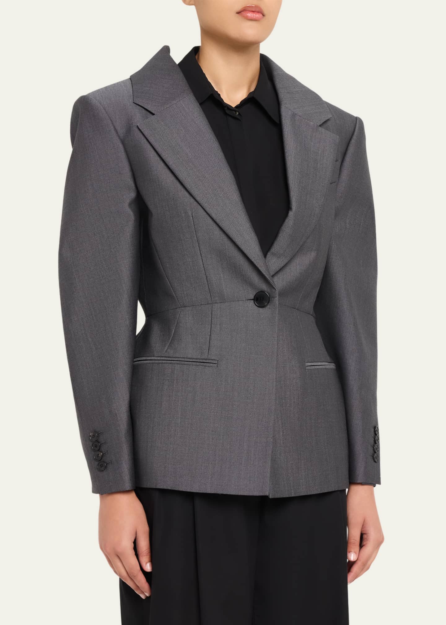 Givenchy Slashed Wool Single-Breasted Jacket - Bergdorf Goodman