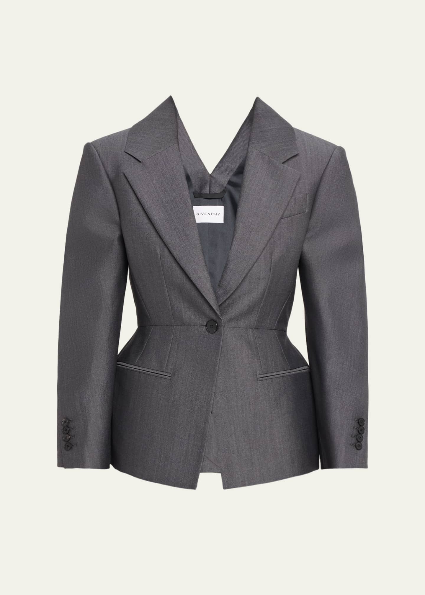 Givenchy Slashed Wool Single-Breasted Jacket - Bergdorf Goodman