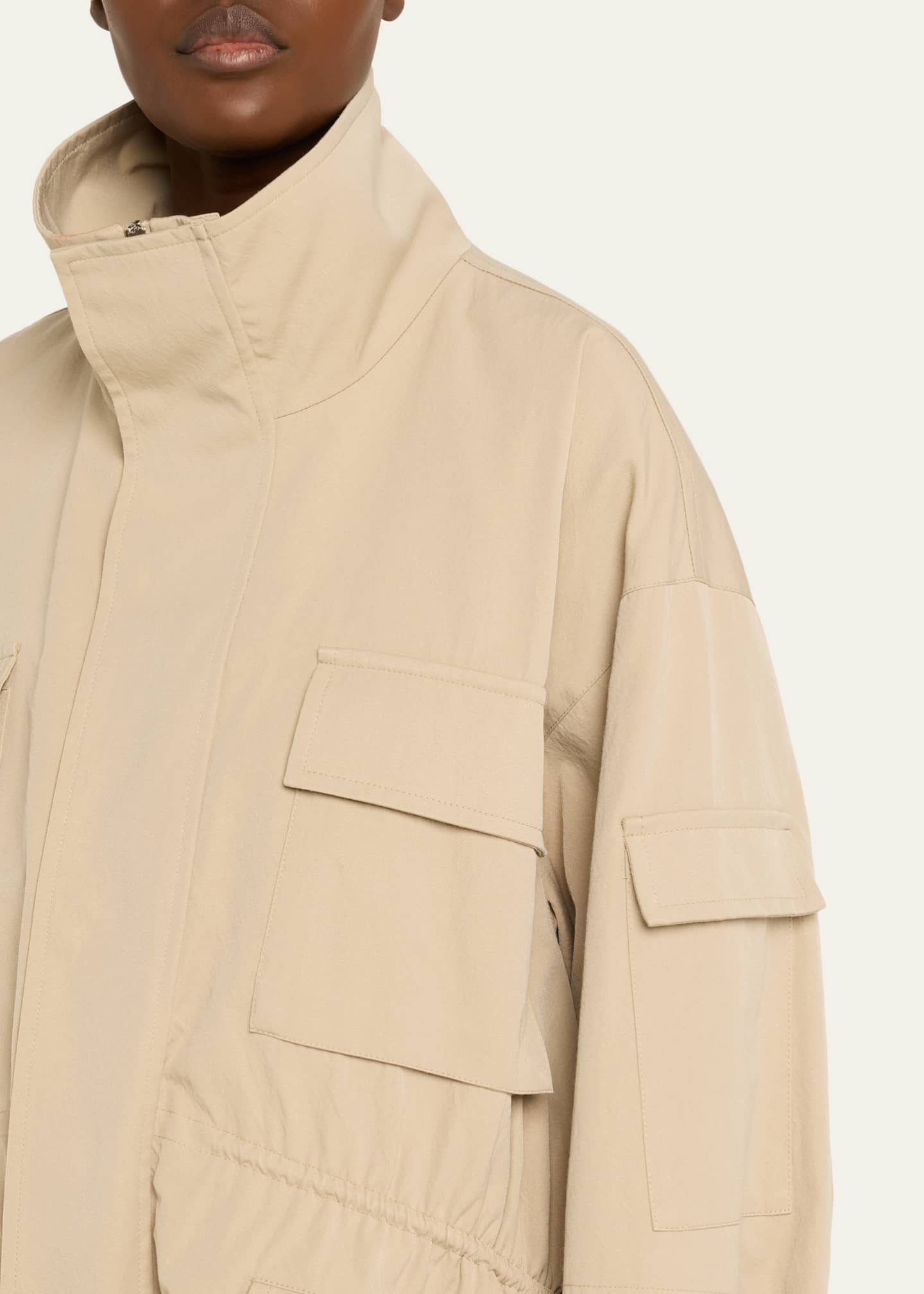 plan c ネイビージャケット38 Plan C Oversized Nylon Utility Jacket - Bergdorf Goodman