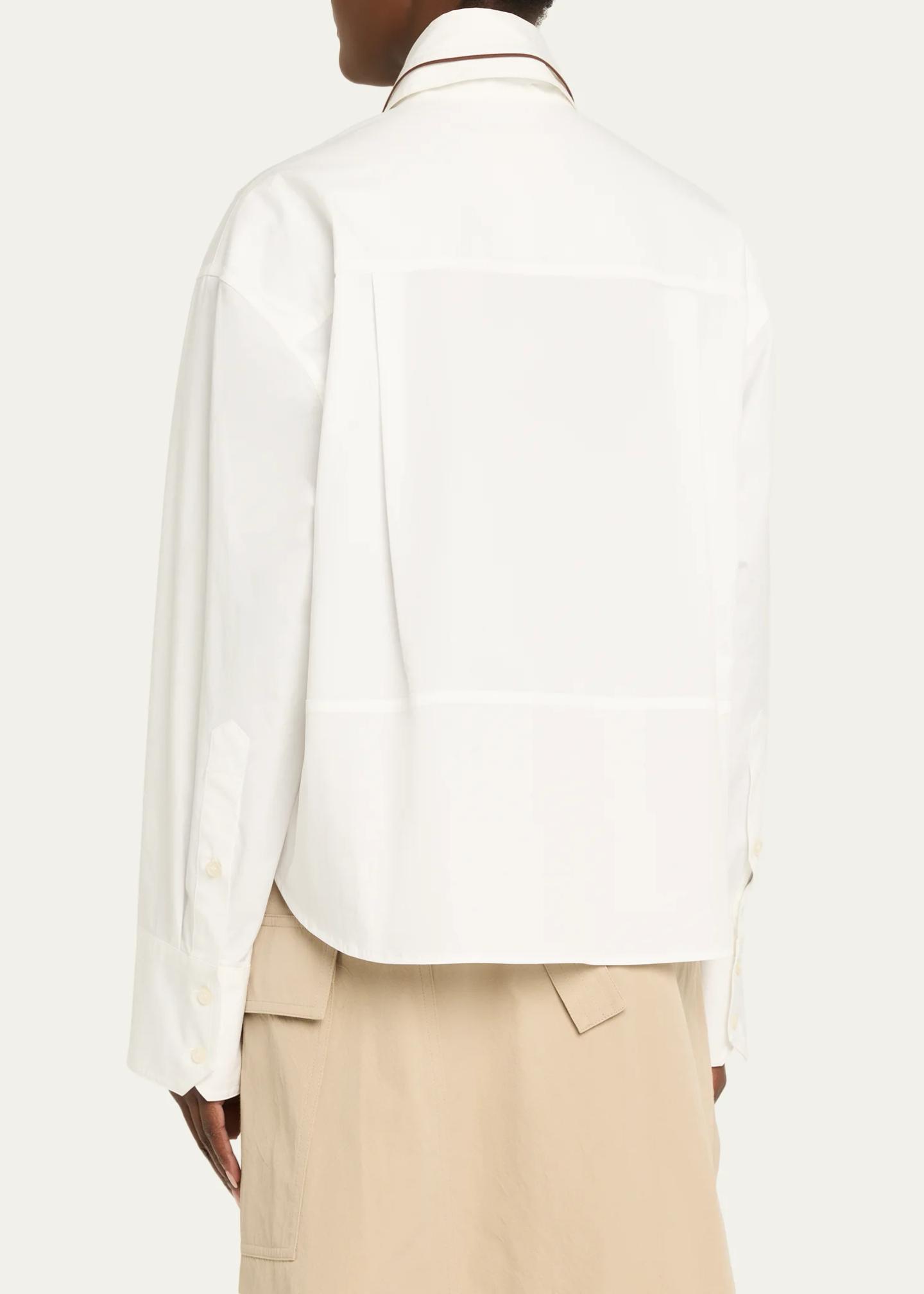 Plan C Detachable Double Collar Button-Down Shirt - Bergdorf Goodman