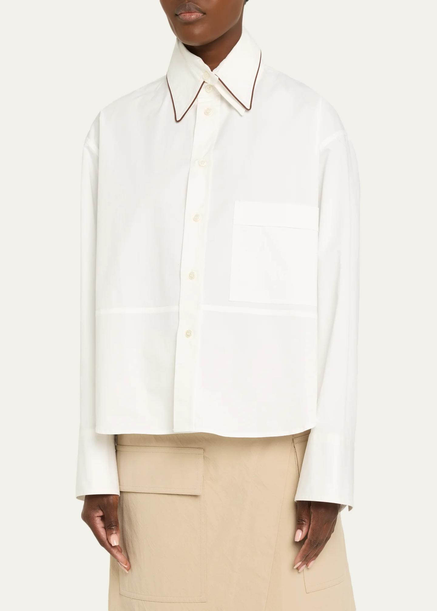 Plan C Detachable Double Collar Button-Down Shirt - Bergdorf Goodman
