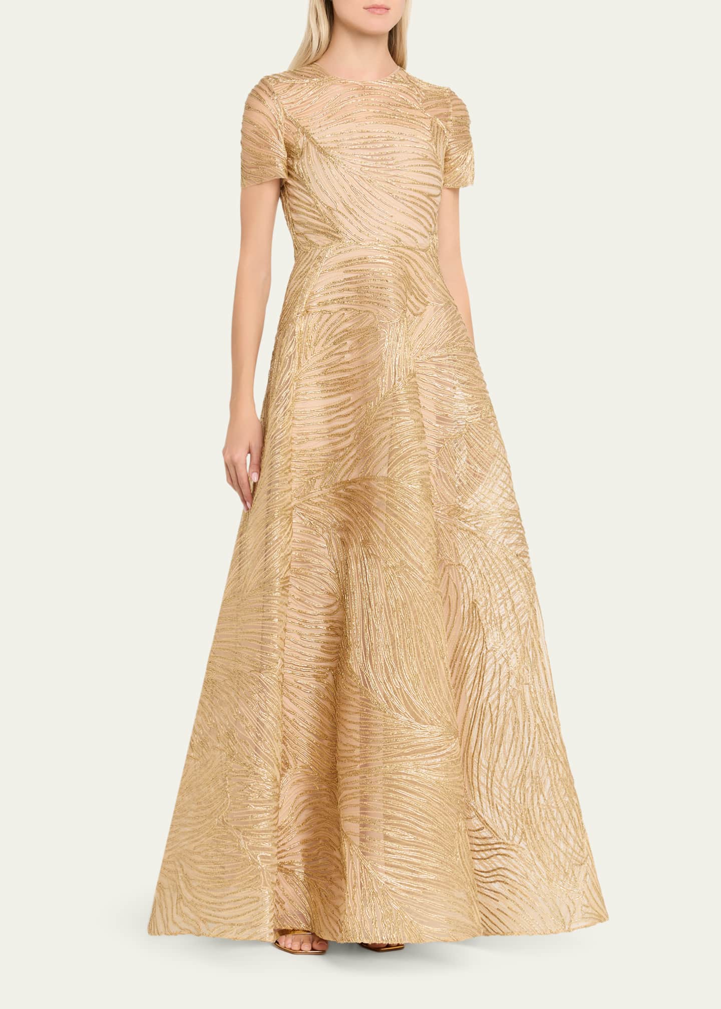 slim fit dress slacks EMBELLISHED BODICE COLUMN GOWN