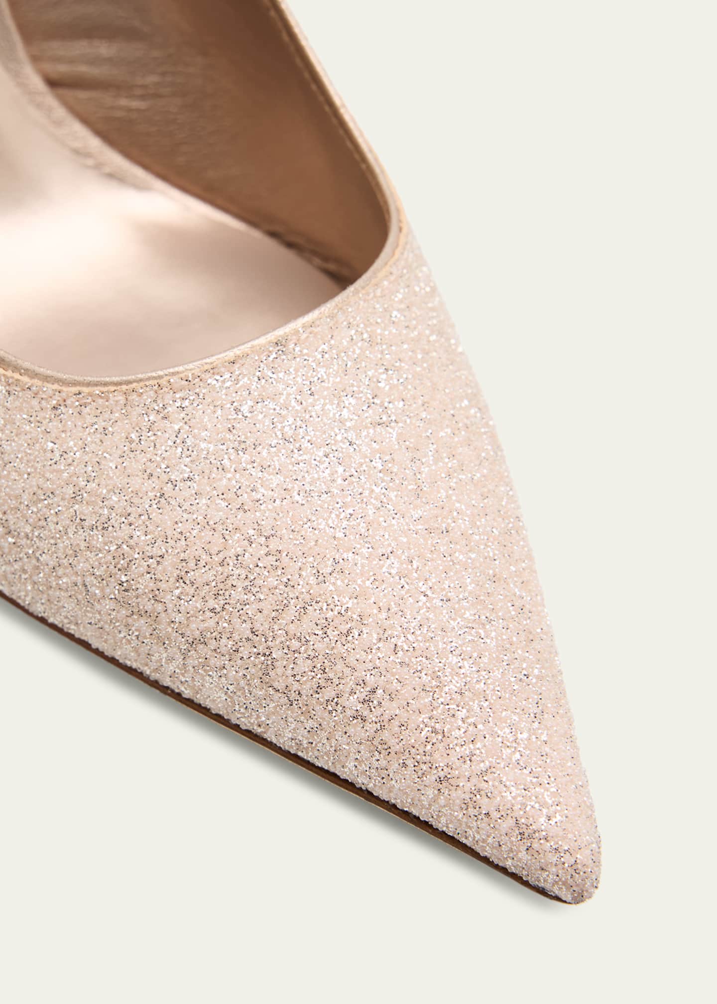 Jimmy Choo 85mm Love Glittered Leather Slingback Pumps - Bergdorf