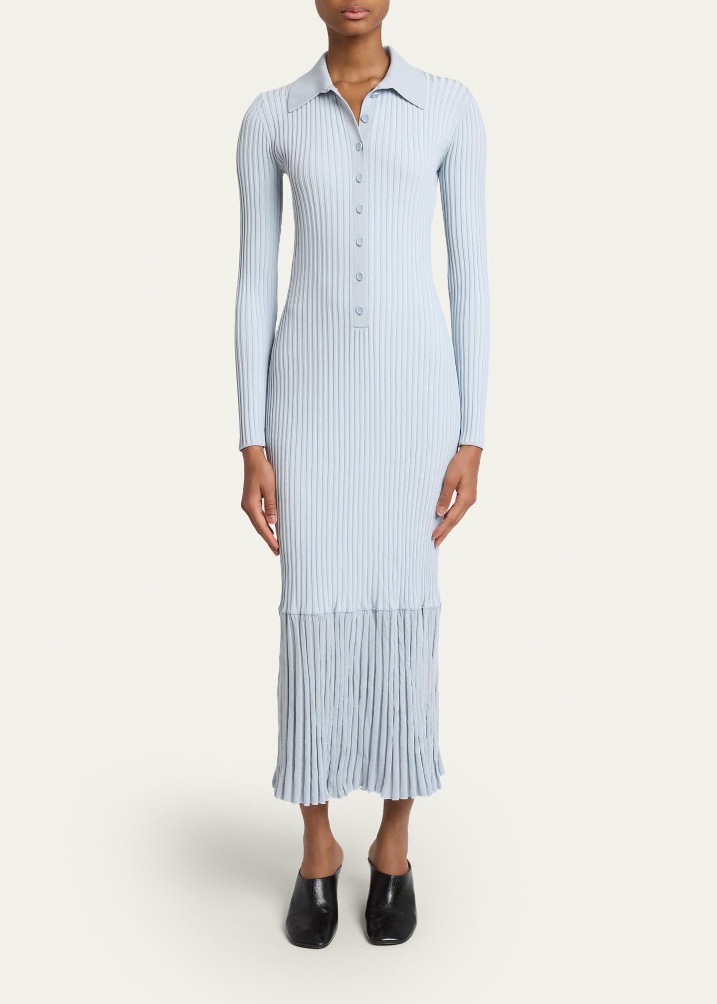 Proenza Schouler Luiza Rib-Knit Long-Sleeve Dress