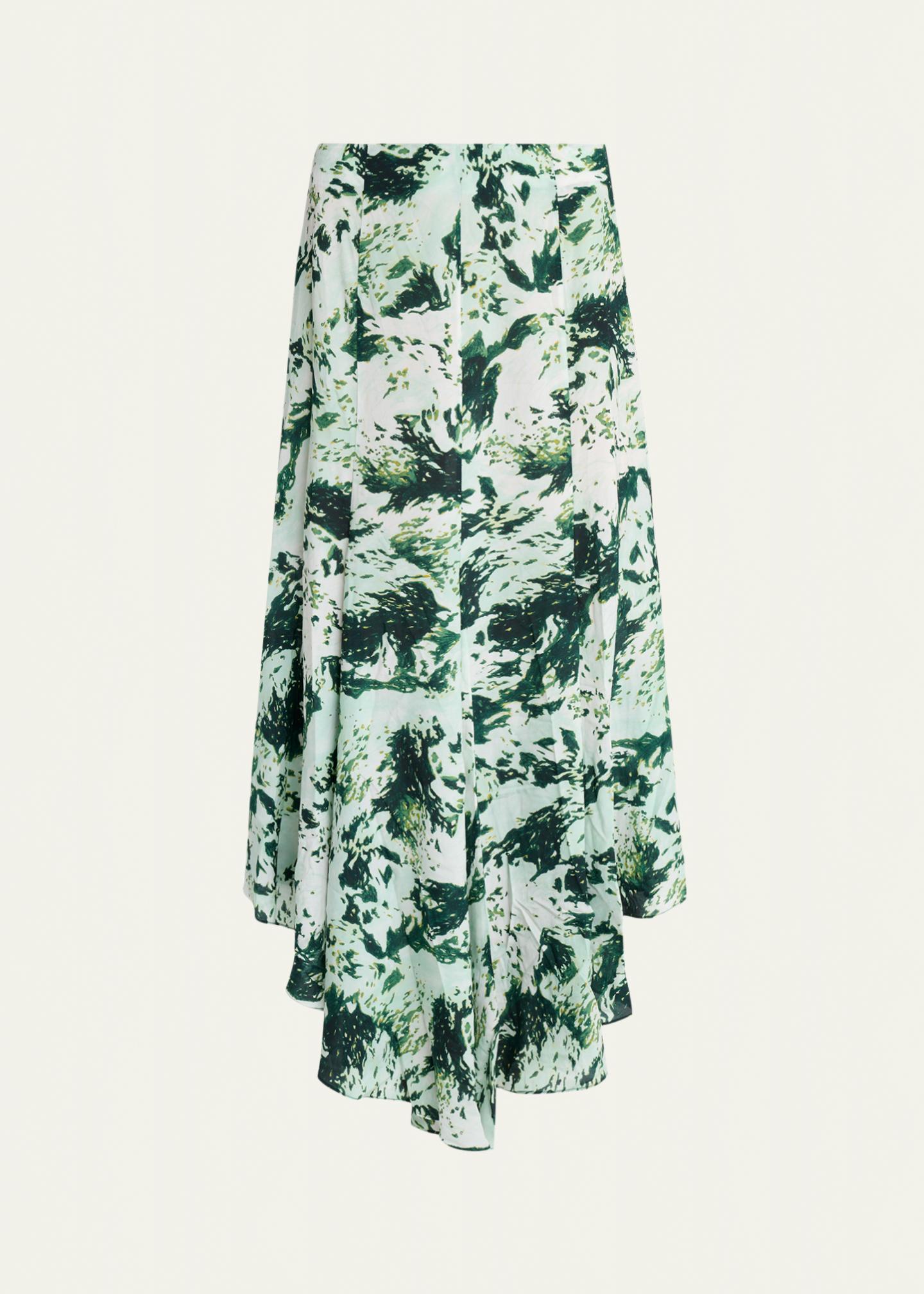 Proenza Schouler Joelle Printed Silk-Blend Skirt - Bergdorf Goodman