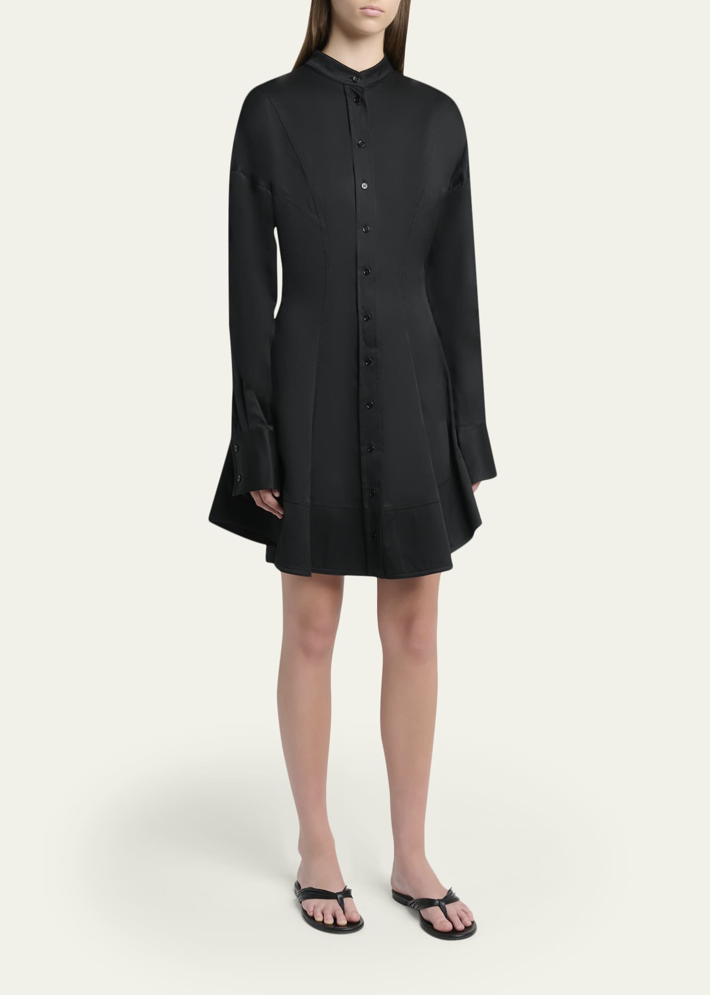 proenza schouler mini dress Proenza Schouler Women's Janan Cotton Sateen Shirtdress - Black
