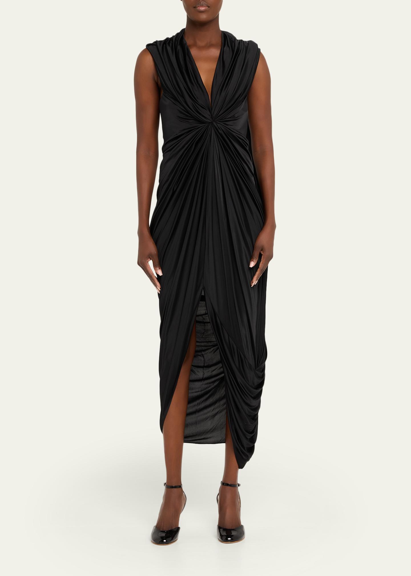LOEWE Draped Asymmetric Looped-Panel Dress - Bergdorf Goodman