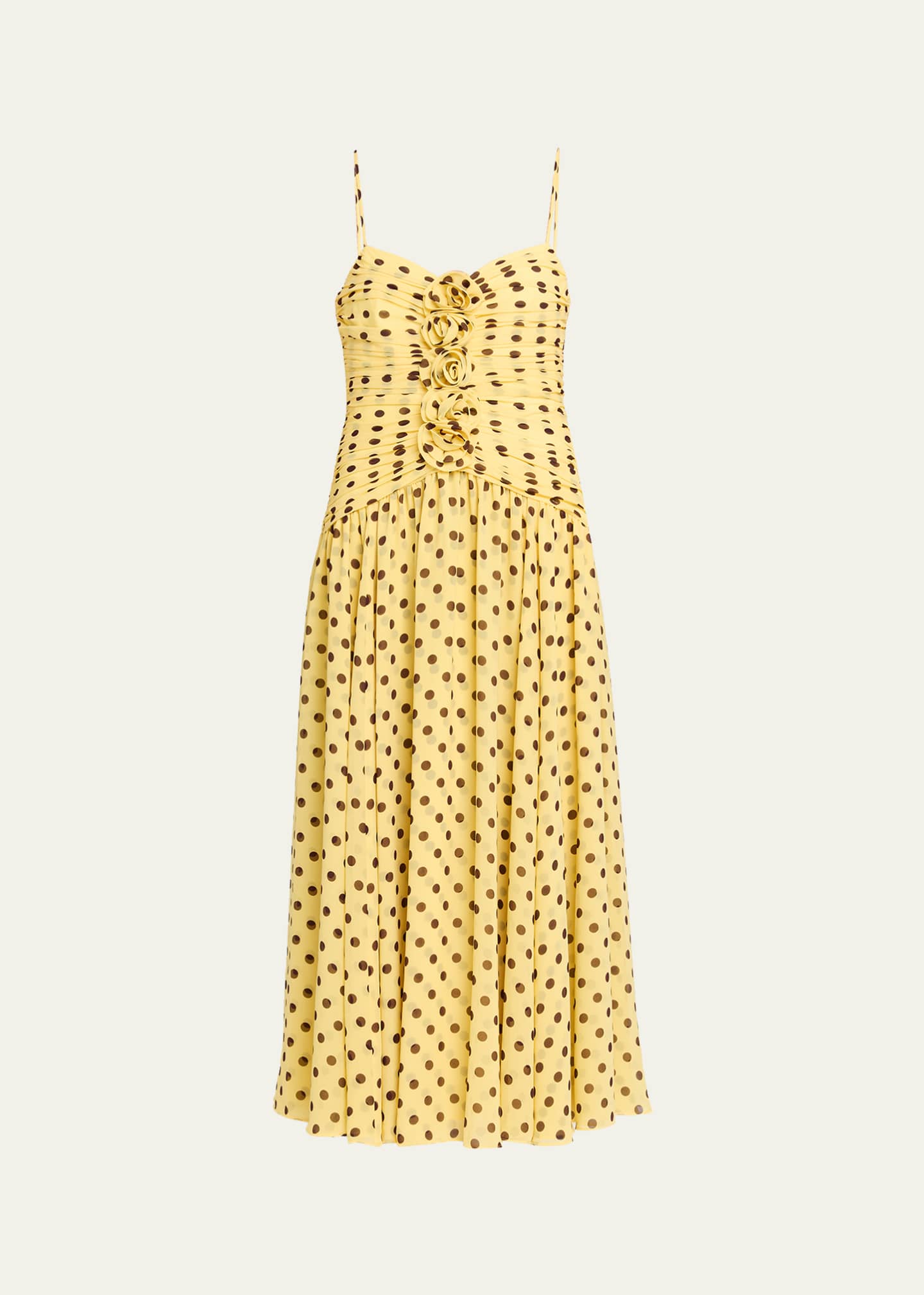 white drop waist wedding dress Amina Polka Dot Halter Mini Dress main image 1