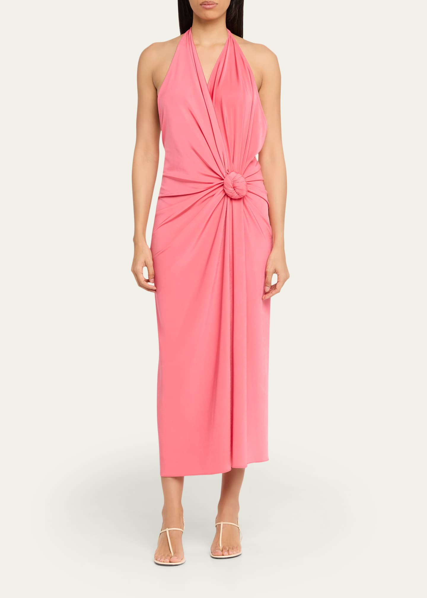 divine inspiration blush halter maxi dress Blush Tropical Halter Neck Maxi Dress main image 0