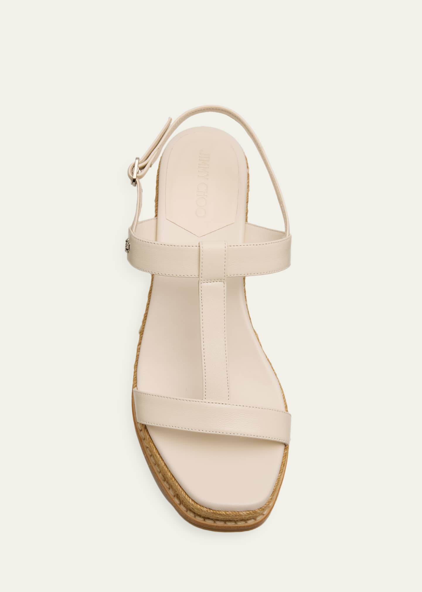 Jimmy Choo Theia 60 Leather Espadrille Wedge Sandals - Bergdorf