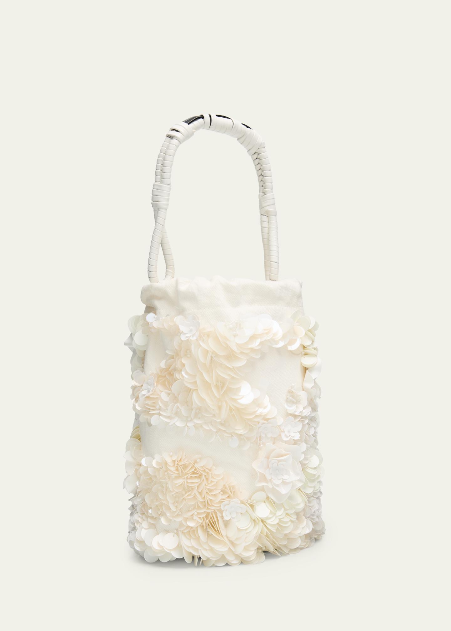 Plan C Sequin Floral Applique Bucket Bag - Bergdorf Goodman