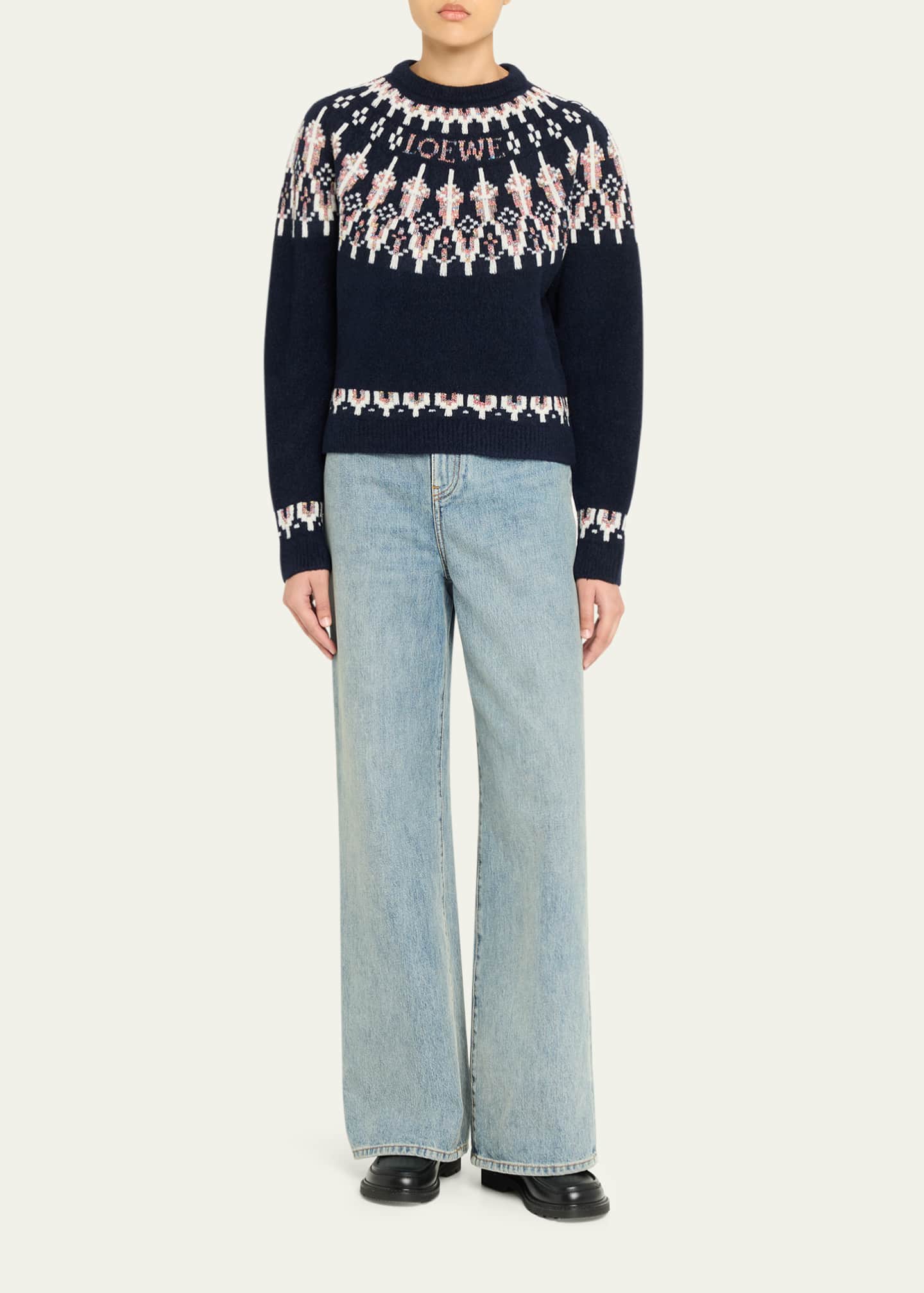 多*山様 LOEWE ウール カシミヤ ニット Loewe Wool-Blend Fair Isle Sweater - Bergdorf Goodman