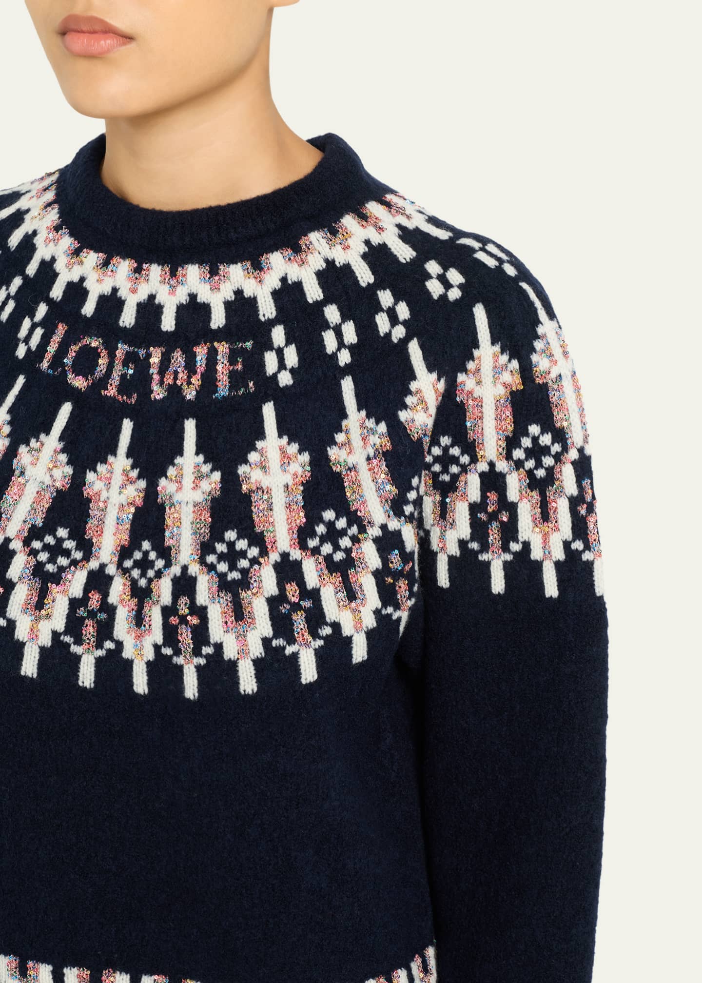 Loewe Wool-Blend Fair Isle Sweater - Bergdorf Goodman