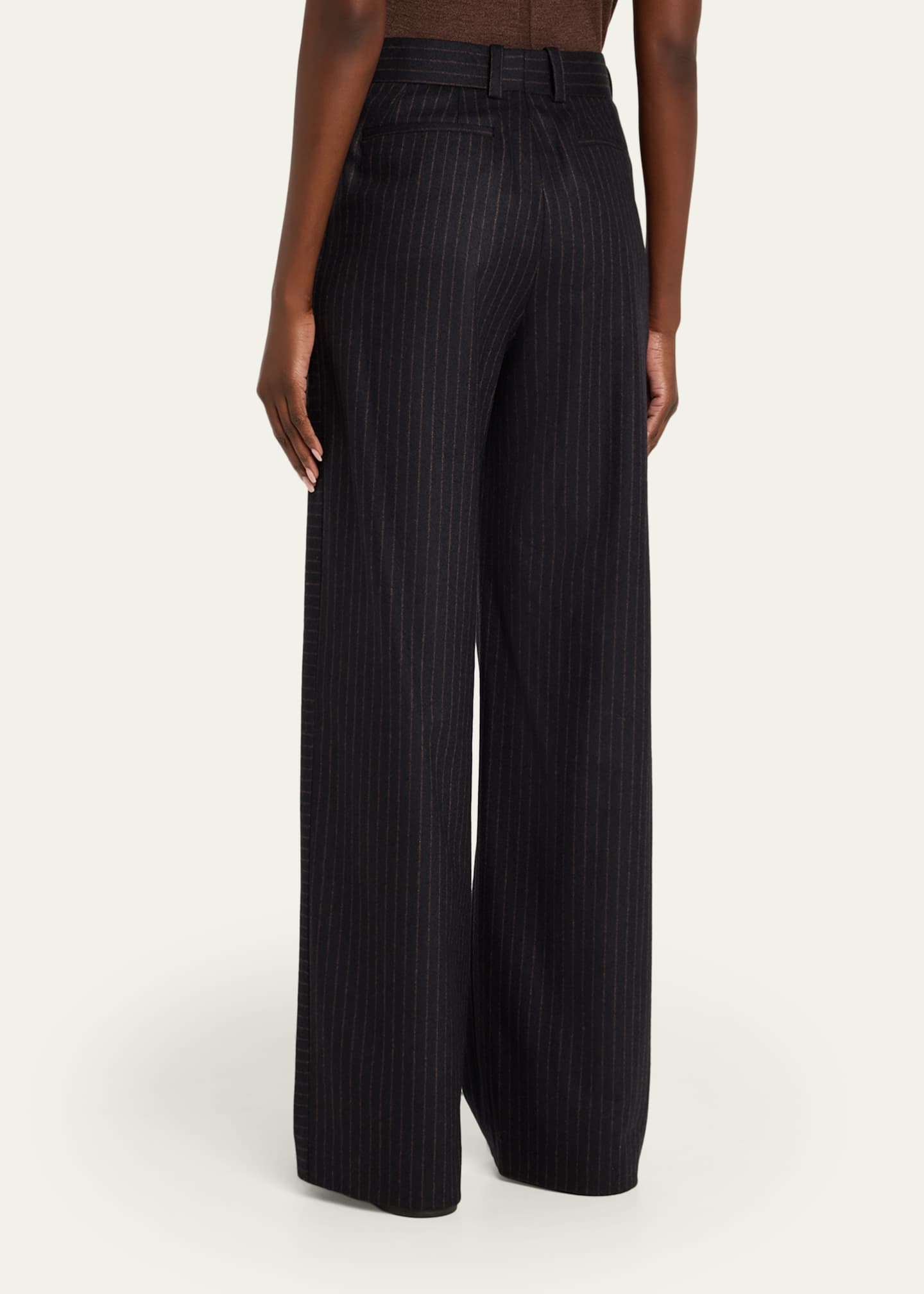 anOnlyChild Via Pinstriped Wide-Leg Side-Stripe Pants - Bergdorf